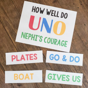 How well do UNO Nephi's Courage? Play this fun and super easy no prep Nephi's Courage UNO Review game to sing through all of the verses with a simple but engaging activity. Printable song helps for LDS Primary music leaders.