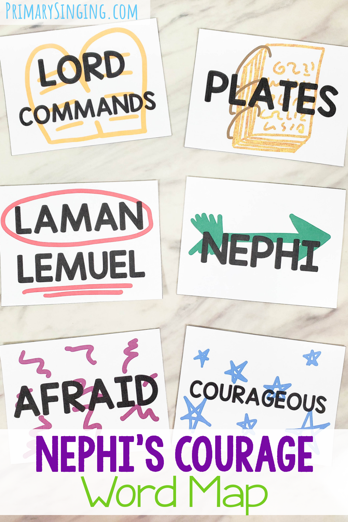 Nephi's Courage Word Map singing time activity to help you teach about being courageous even in hard times and trusting in the lord! Printable song helps for LDS Primary music leaders and families for Book of Mormon Come Follow Me.