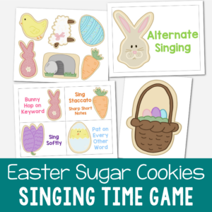 Easter Sugar Cookies Ways to Sing Cards fun singing time idea for Easter! Use these adorable sugar cookie illustrations as you pick a different way to sing through your songs of choice! Printable song helps for LDS Primary music leaders.
