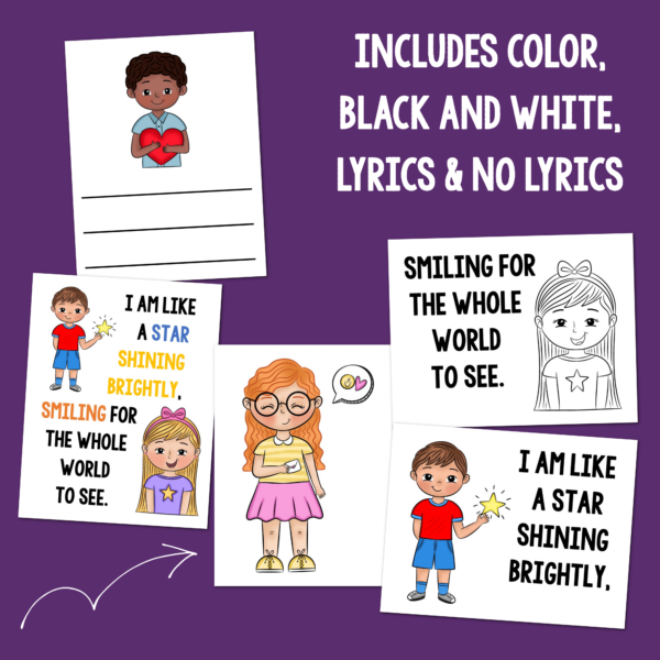 I Am Like a Star Flip Chart for this Primary song with custom art in both portrait and landscape singing time visual aids for LDS Primary music leaders.