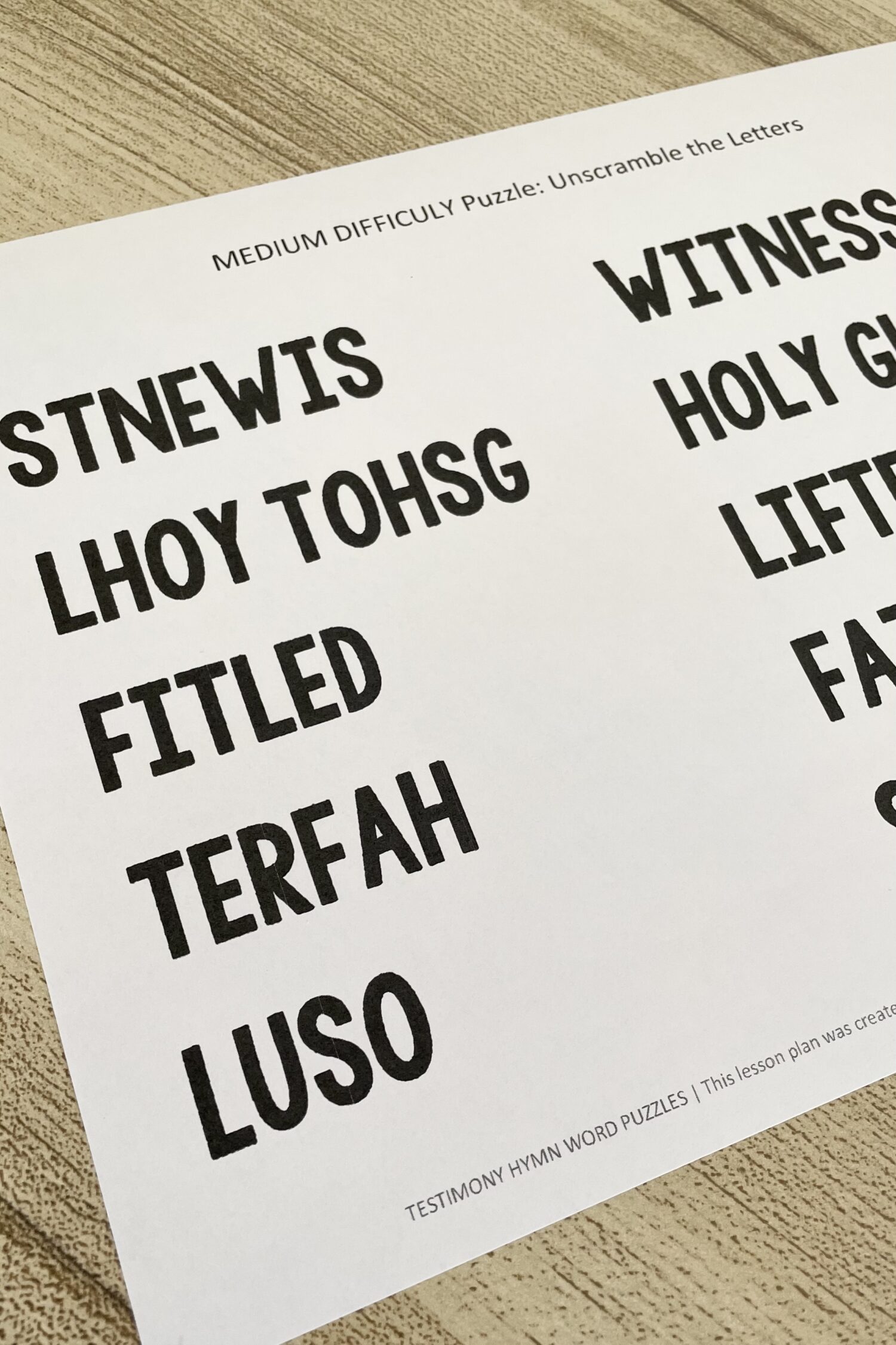 Testismony Hymn Word Puzzles - Have some fun in primary with 3 different word puzzles to try! Fill in the blank, unscramble the letters, or rearrange the lyrics with this fun review idea with printable song helps for LDS Primary Music Leaders.