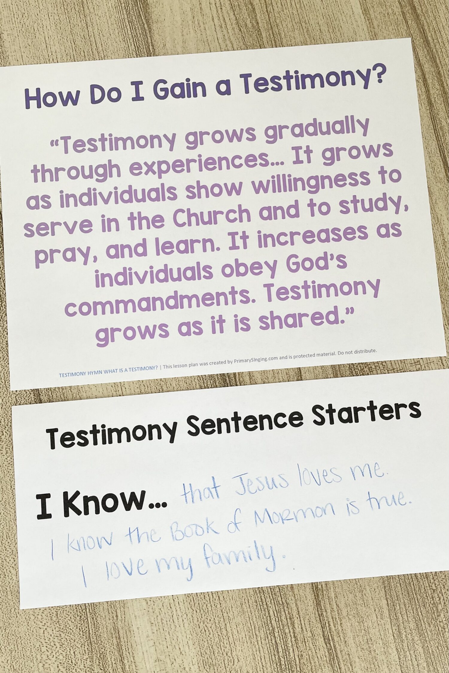 Testimony Hymn What is a Testimony? Use this spiritual connection lesson and learn how we can strengthen our testimonies as you practice sharing your testimony in primary. Includes printable song helps for LDS Primary Music Leaders teaching this Come Follow Me Book of Mormon song.