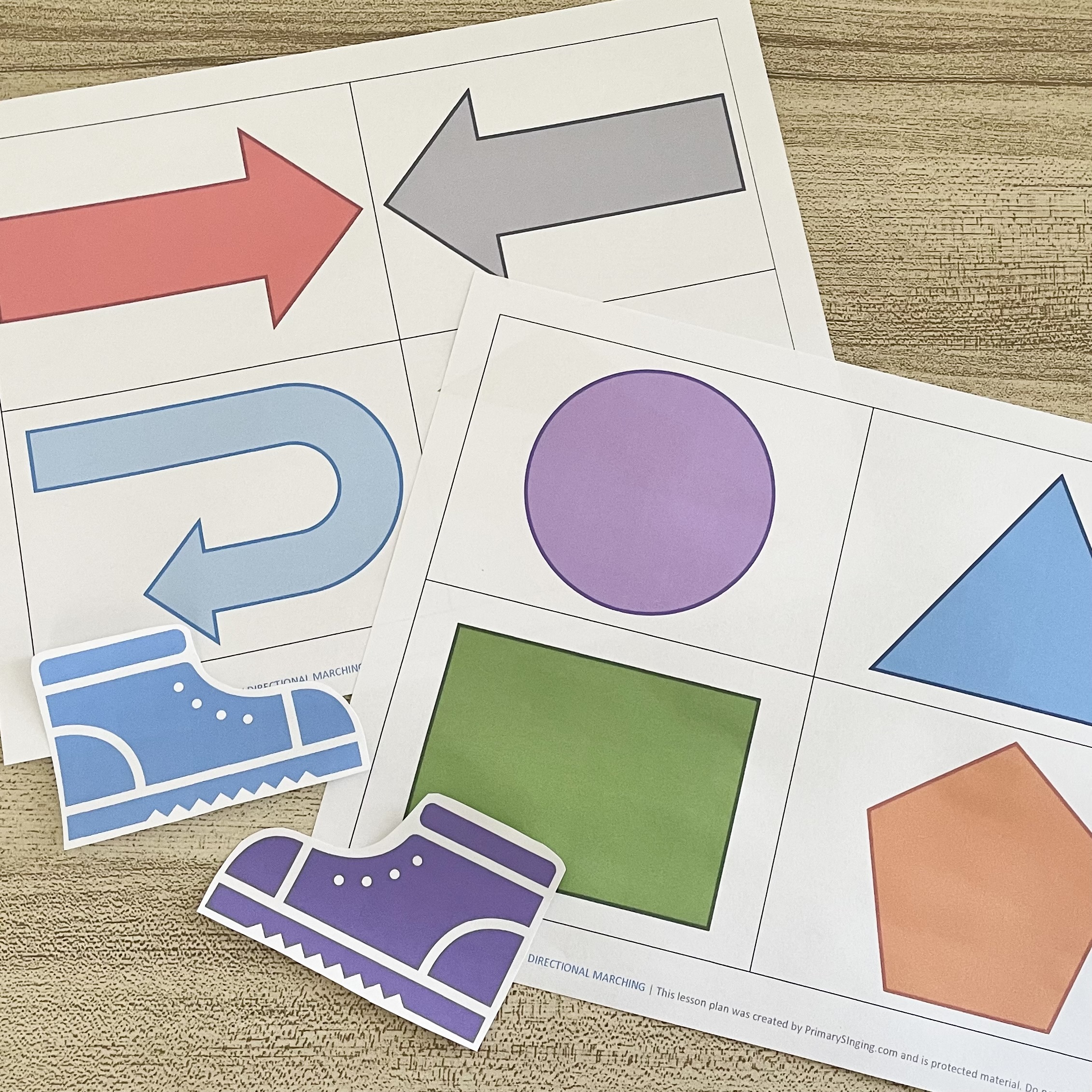 I Want to Be a Missionary Now Directional Marching - Use this fun movement activity and march to the beat with printable shape cards for LDS Primary Music Leaders.