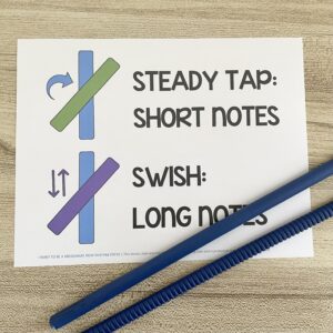 I Want to Be a Missionary Now Rhythm Sticks - Use this fun rhythm sticks pattern and tap along with the beat for a simple way to review this song with printable song helps for LDS Primary Music Leaders.