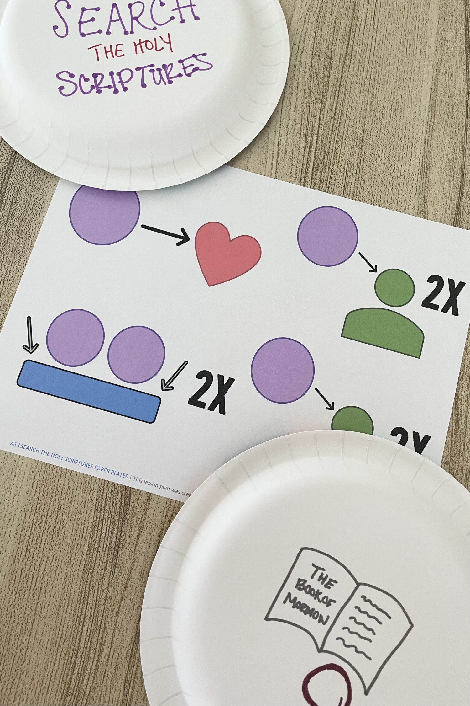 As I Search the Holy Scriptures Paper Plates - Have some fun with this living music paper plates activity with a simple pattern to review this Come Follow Me Book of Mormon song for LDS Primary Music Leaders.
