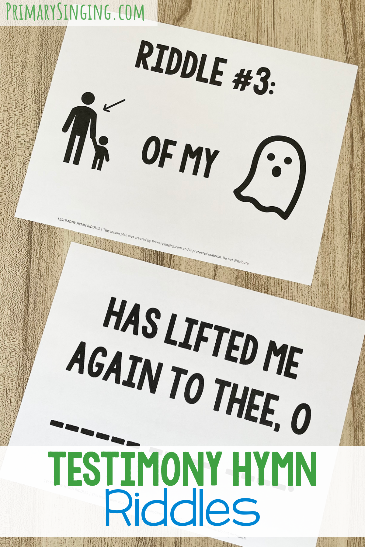 Testimony Hymn Riddes - This fun logical conclusions activity includes 3 lyric riddles for a fun way to introduce or review this song with printable helps for LDS Primary Music Leaders.