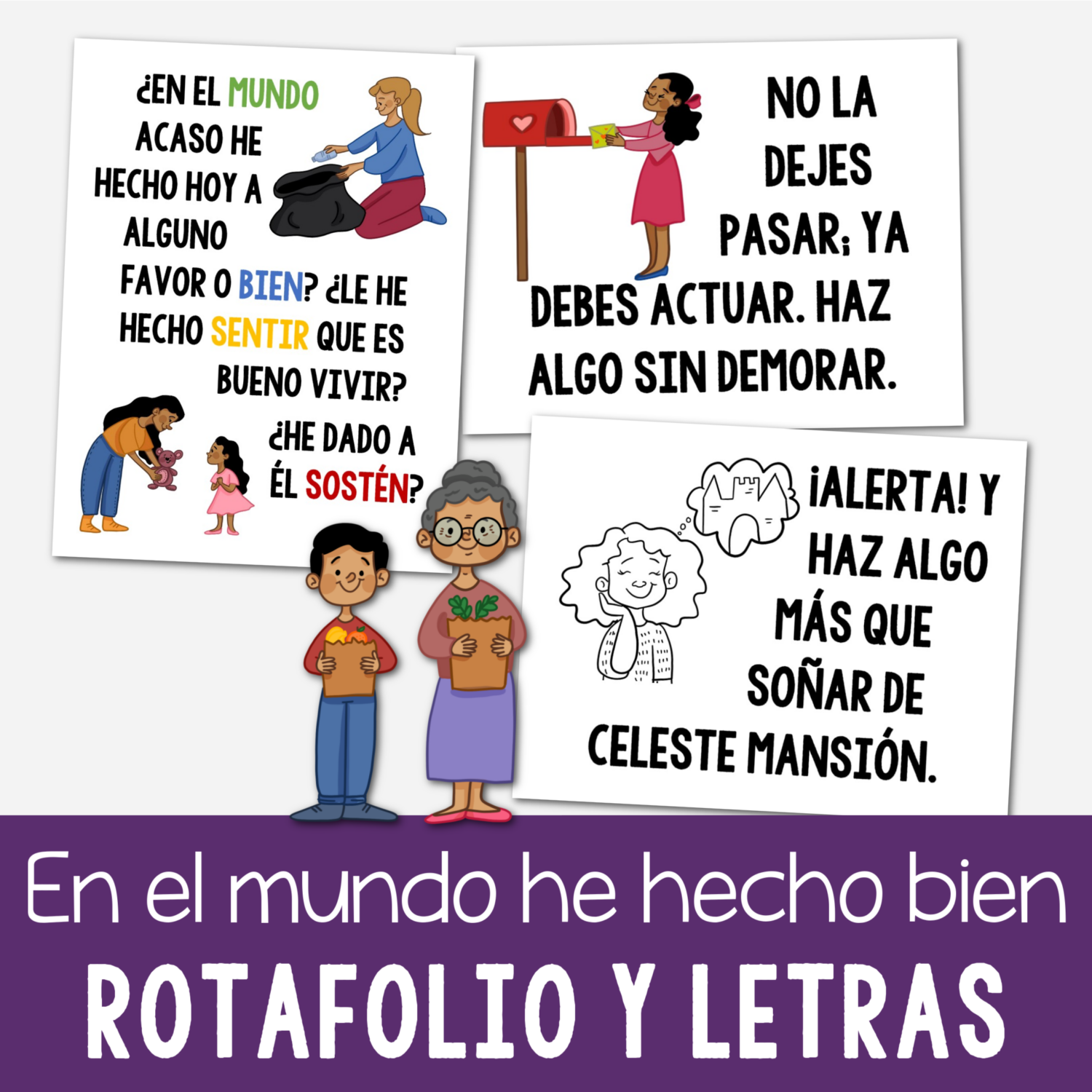 En el mundo he hecho bie Rotafolio y Letras fotographias para la cancion para el tiempo de cantar Primaria.