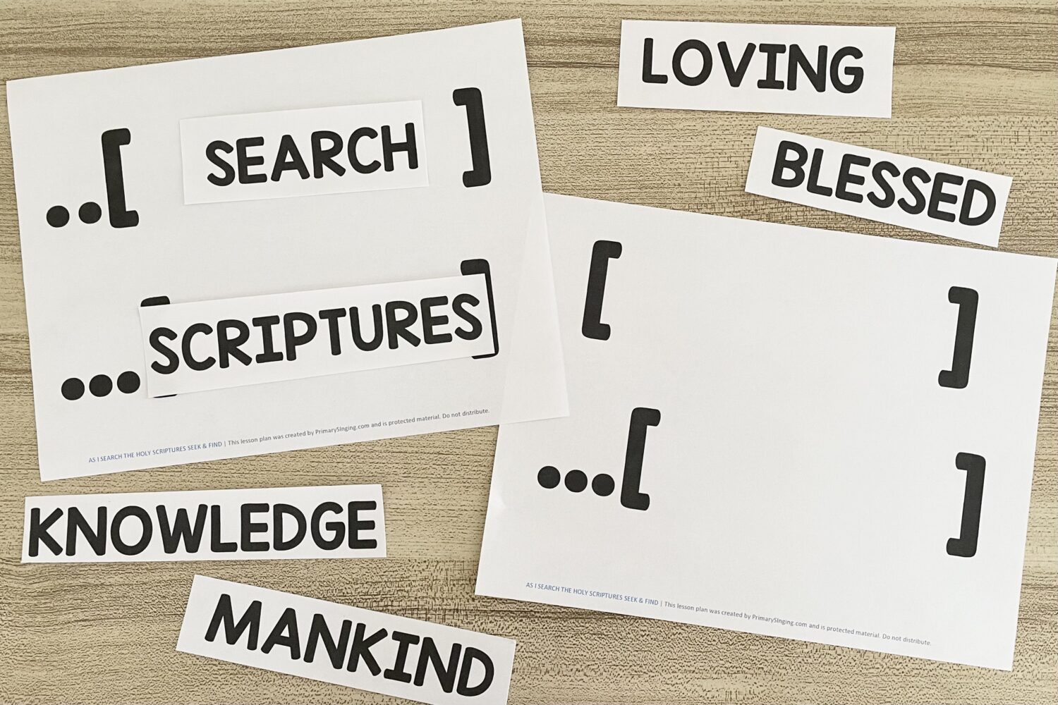 As I Search the Holy Scriptures Seek & Find - Search for keywords in the song and put them in the correct order with this fun logical conclusions activity with printable song helps for LDS Primary Music Leaders.