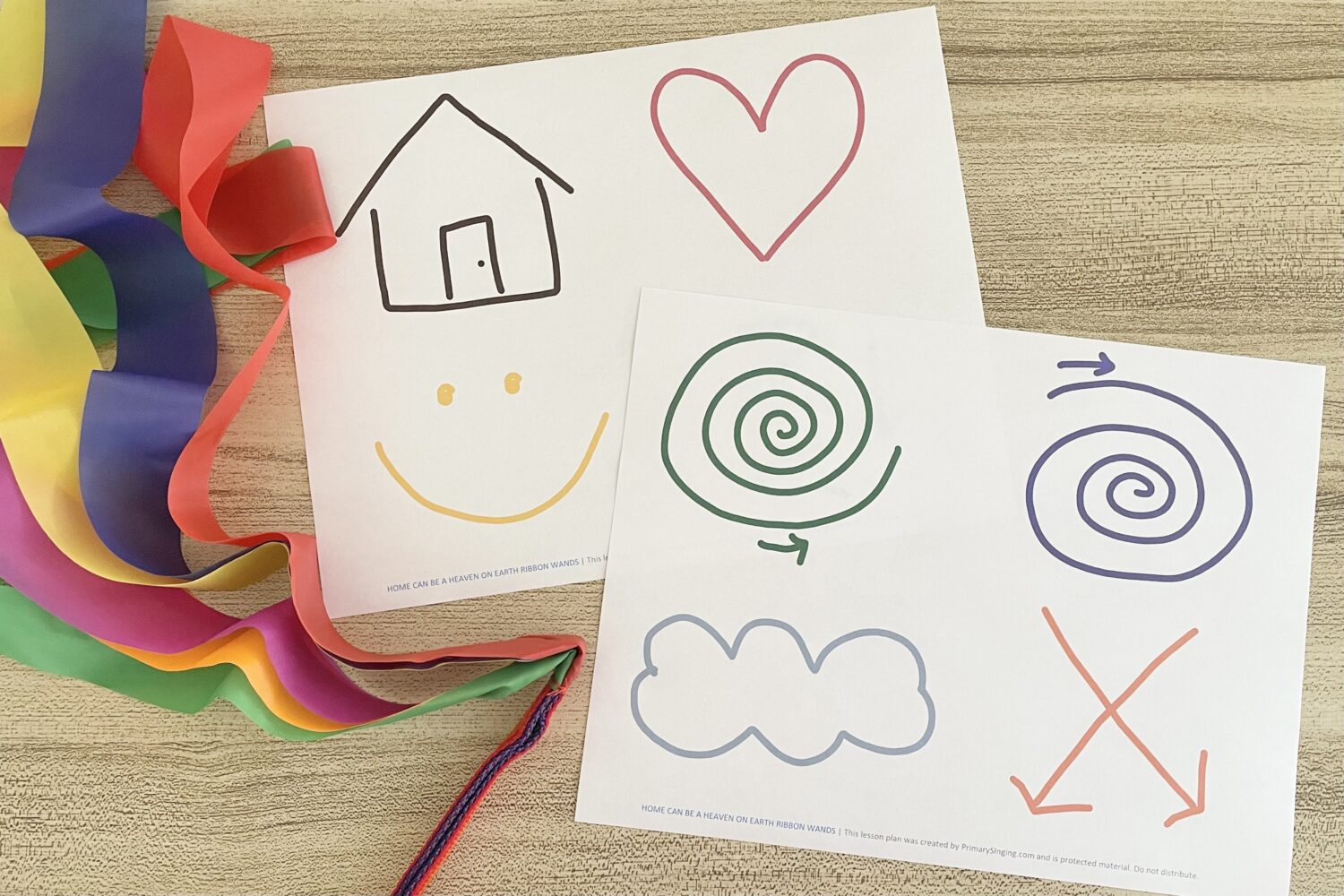 Home Can Be a Heaven on Earth Ribbon Wands 8 Home Can Be a Heaven on Earth Ribbon Wands - Try this fun movement activity using a simple ribbon wand action pattern with printable song helps for LDS Primary Music Leaders.