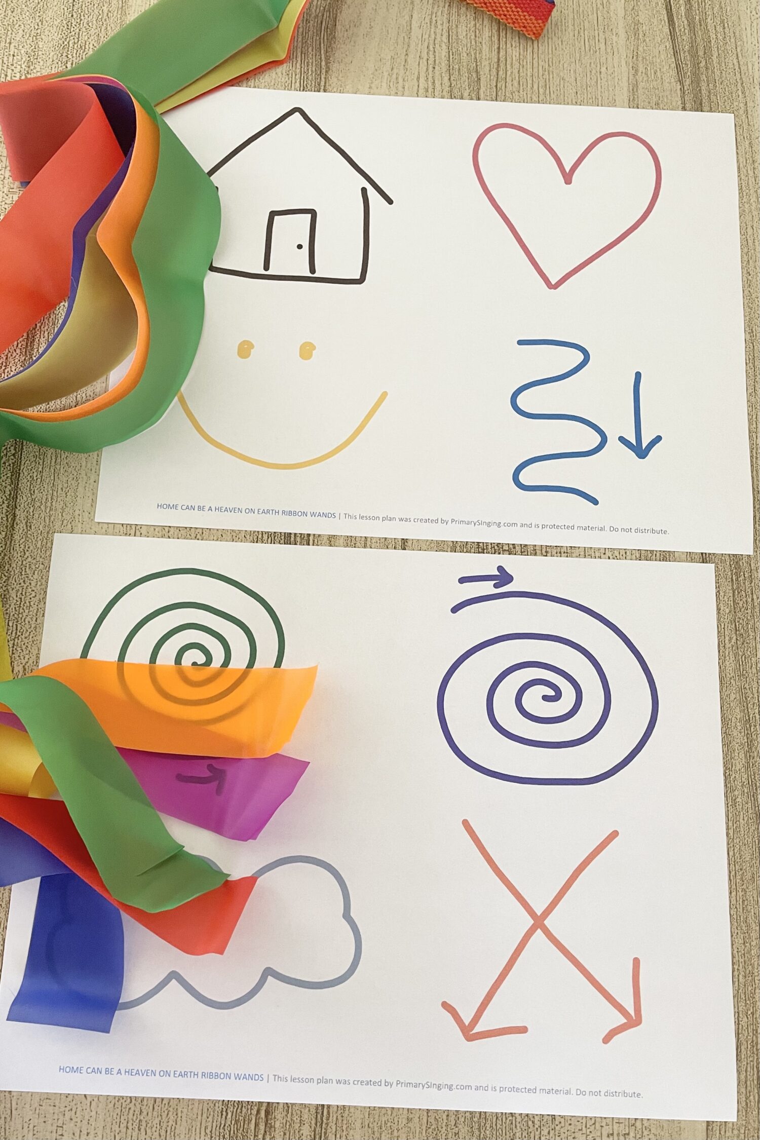 Home Can Be a Heaven on Earth Ribbon Wands - Try this fun movement activity using a simple ribbon wand action pattern with printable song helps for LDS Primary Music Leaders.