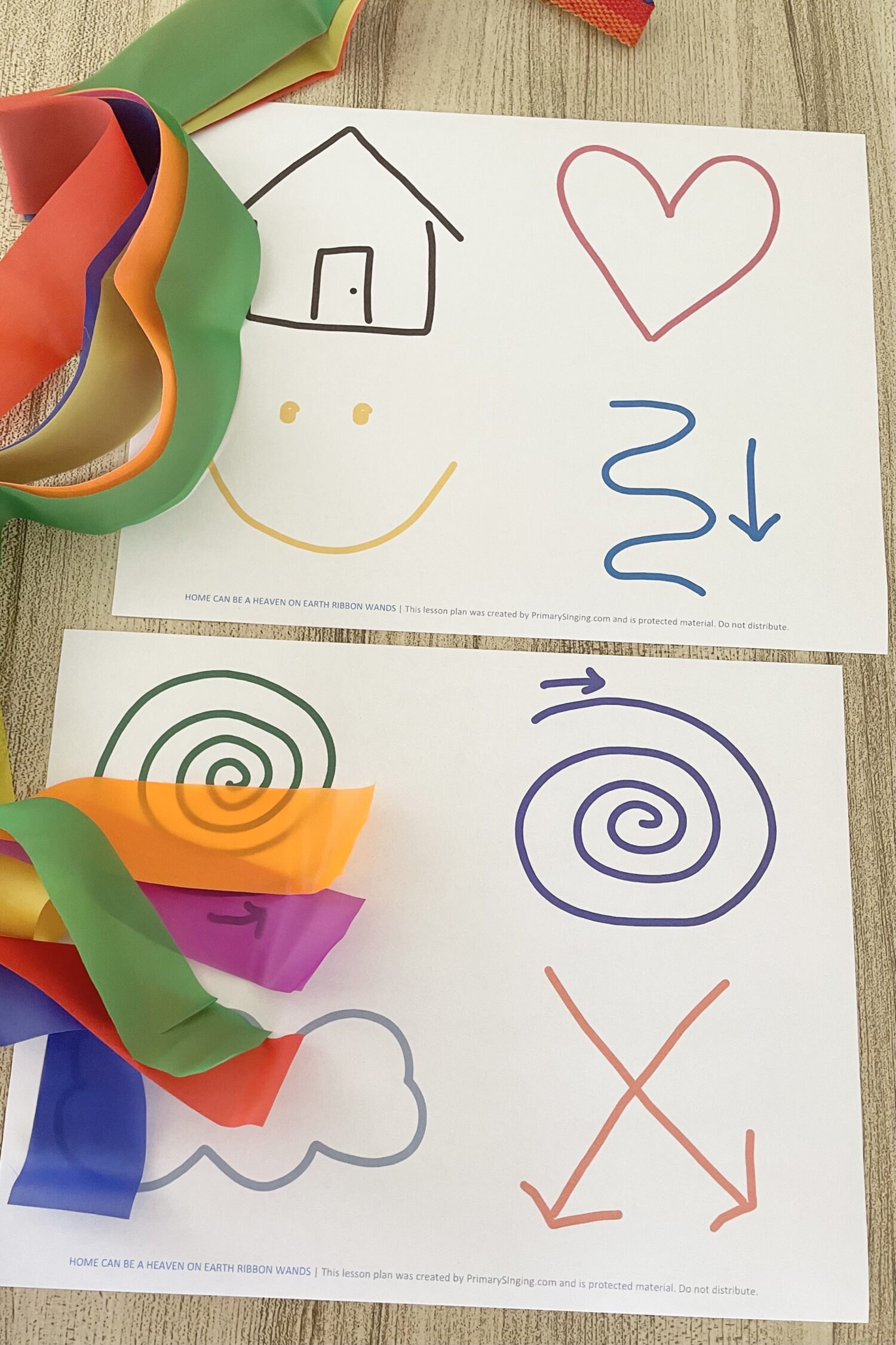 Home Can Be a Heaven on Earth Ribbon Wands 4 Home Can Be a Heaven on Earth Ribbon Wands - Try this fun movement activity using a simple ribbon wand action pattern with printable song helps for LDS Primary Music Leaders.