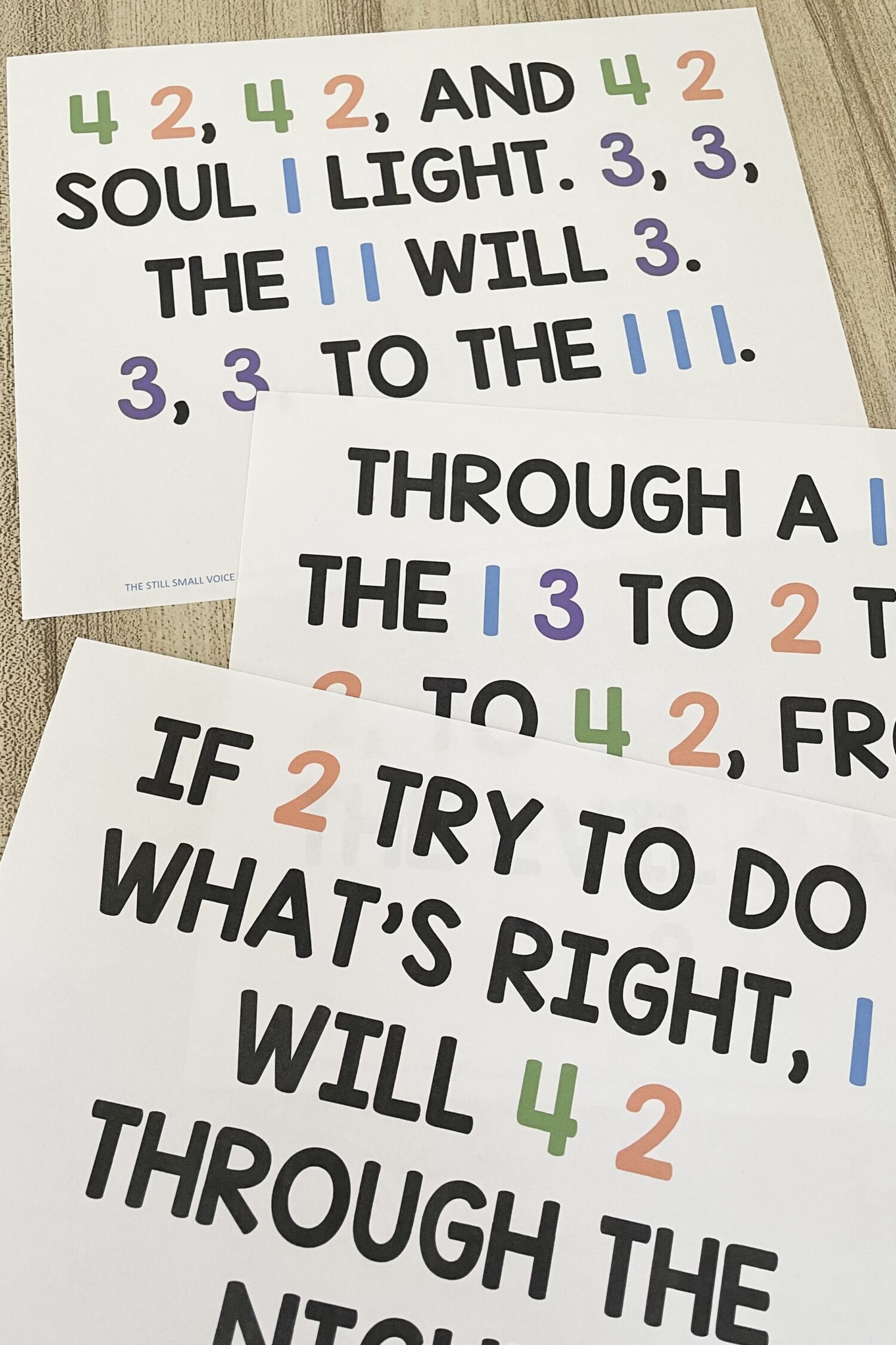The Still Small Voice Number Problems - Logical thinkers will love this fun activity with song lyrics replaced by numbers. Includes printable number code for LDS Primary Music Leaders.