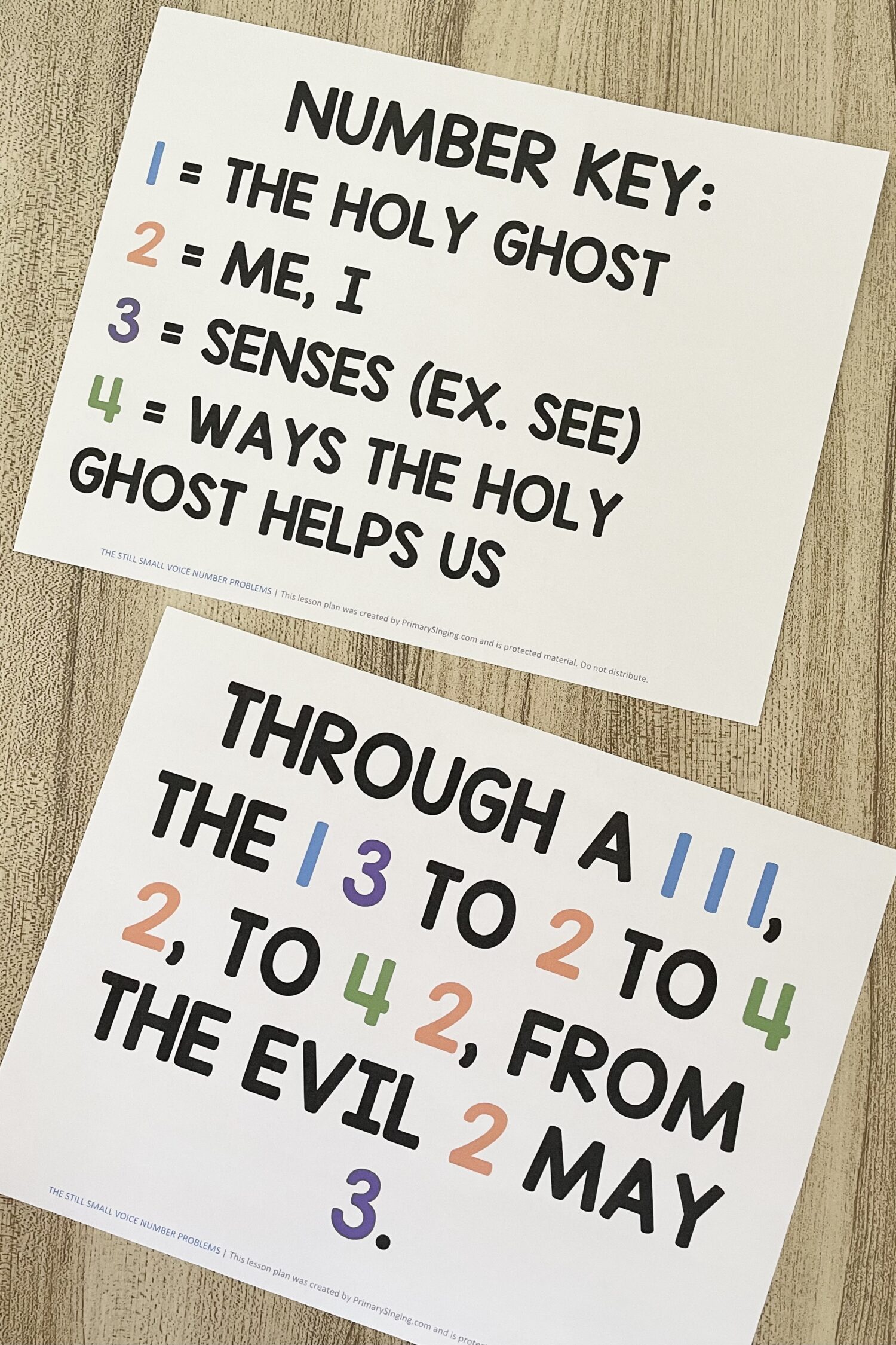 The Still Small Voice Number Problems - Logical thinkers will love this fun activity with song lyrics replaced by numbers. Includes printable number code for LDS Primary Music Leaders.