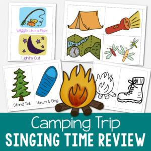Camping Trip Singing Time Review Game - Perfect for a Father's Day song review or Summer time activity to sing through a mix of songs! Decorate a campsite, use the themed ways to sing, or add some competition! Printable song helps for LDS Primary music leaders.