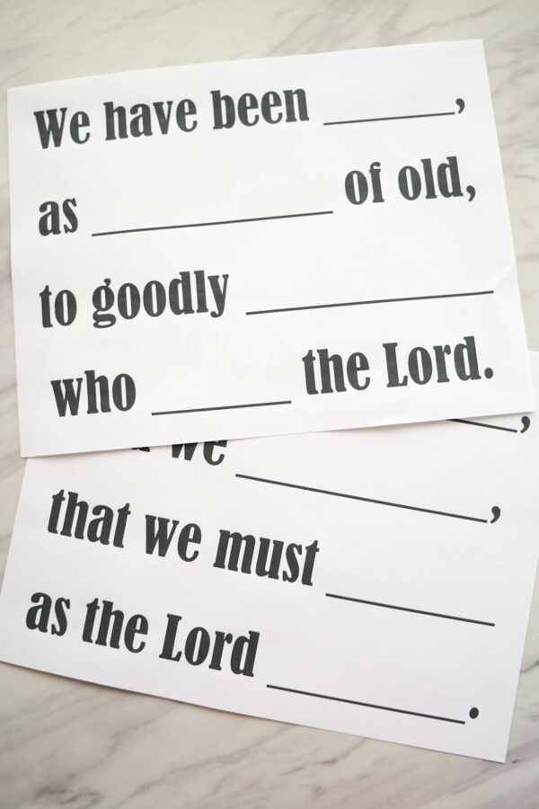 Primary Singing Time Idea We'll Bring the World His Truth Fill in the Blank game with printable for Primary Music Leaders / Choristers lesson plan for We'll Bring the World His Truth