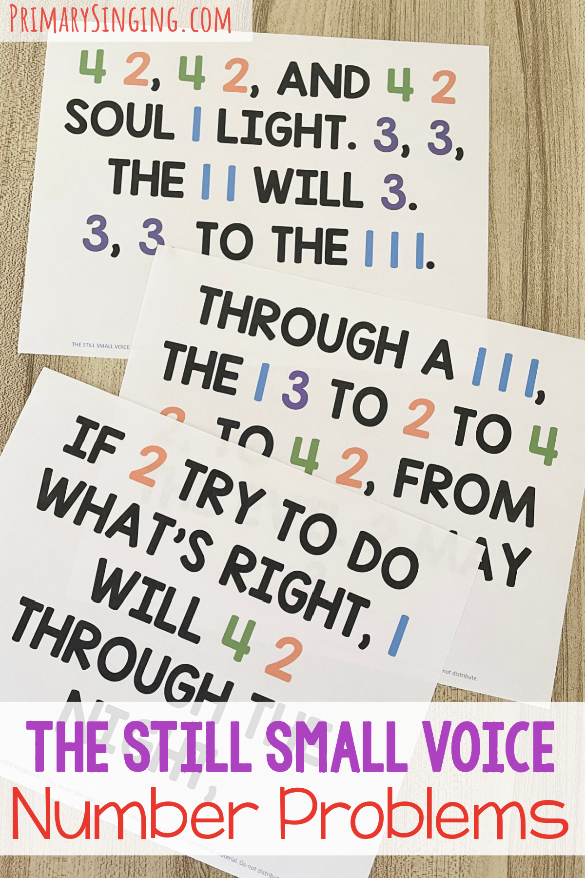 The Still Small Voice Number Problems - Logical thinkers will love this fun activity with song lyrics replaced by numbers. Includes printable number code for LDS Primary Music Leaders.