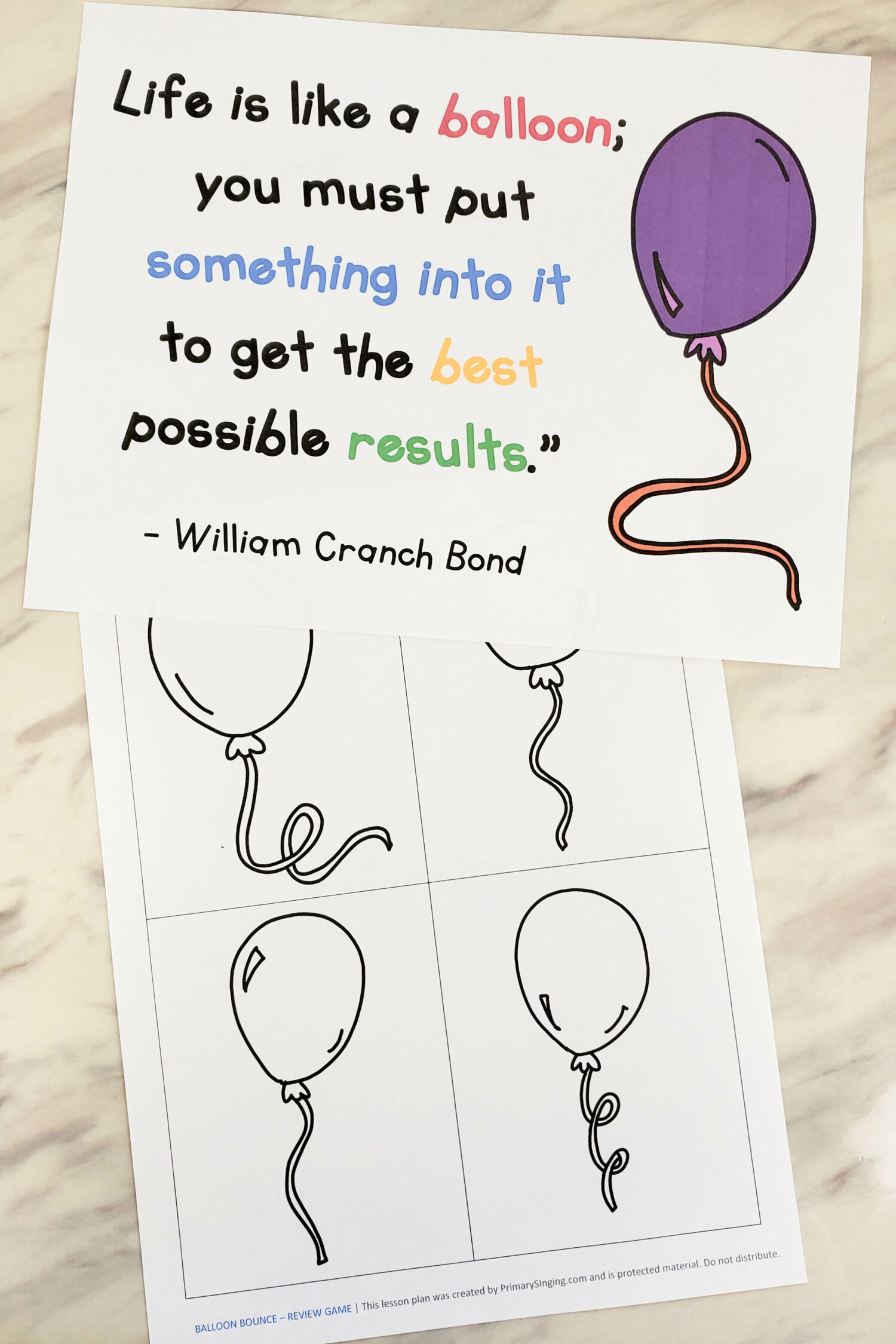 Balloons Up, Up & Away Primary Program Progress Tracker Review! 8 Balloons Up, Up & Away Primary Program Progress Tracker Review! Use one of these 8 unique and fun ideas to incorporate these illustrated balloons into your Primary room! Includes a Primary Program Progress tracker theme with 4 levels to see how well the kids have learned the songs for the year and many fun interactive games for reviewing your choice f songs in Singing Time.