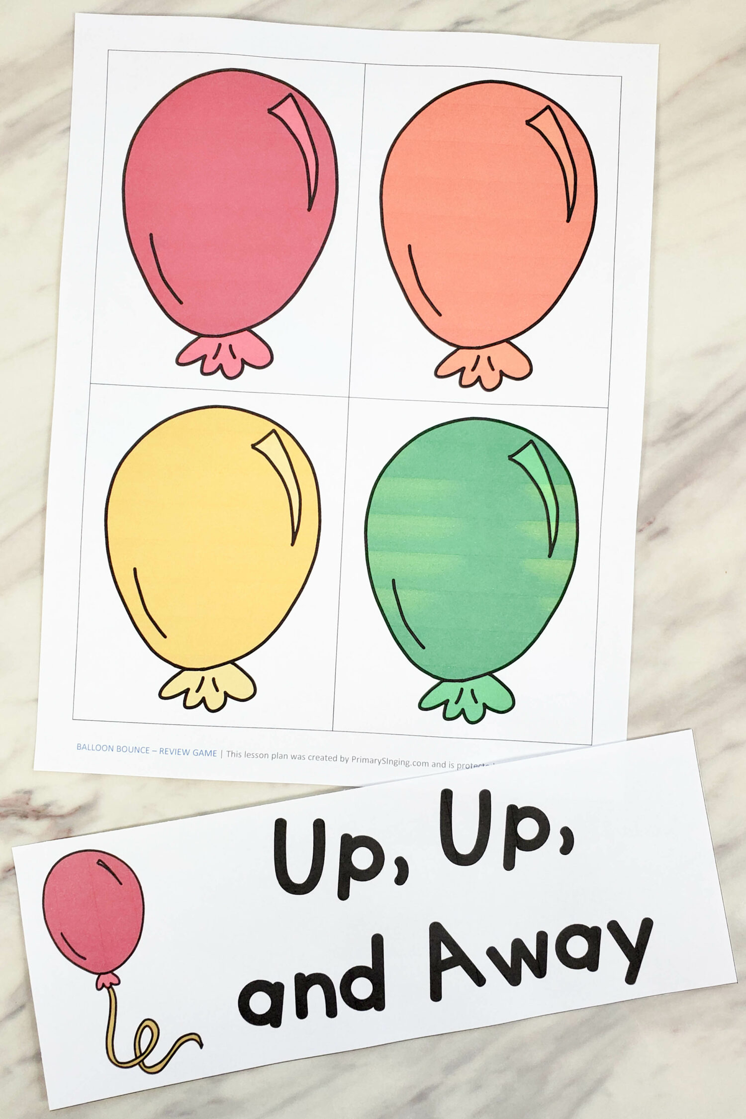 Shop: Balloon Games & Program Tracker - Primary Singing