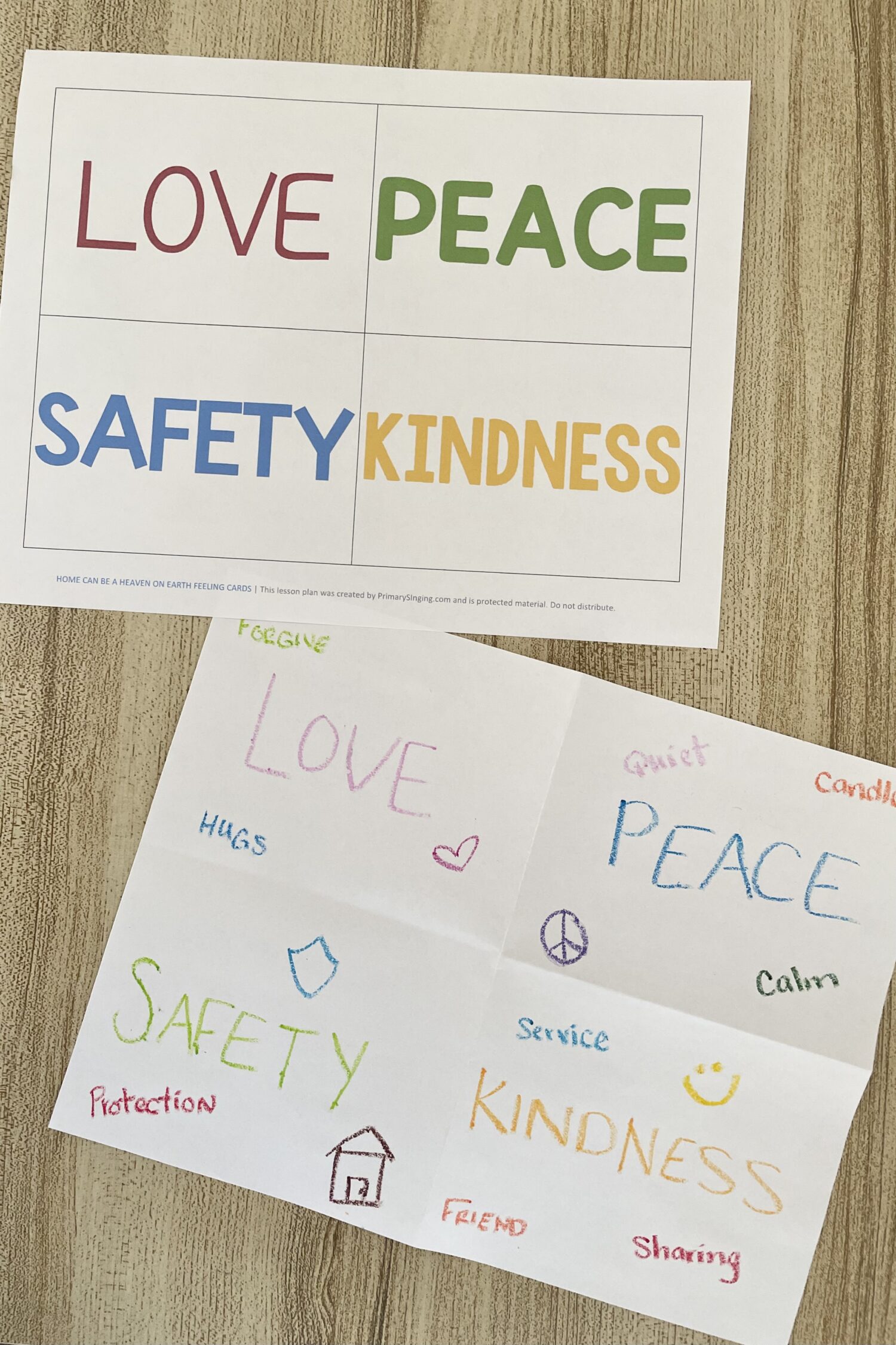 Home Can Be a Heaven on Earth Feeling Cards 5 Use these Home Can Be a Heaven on Earth Feeling Cards and engage your senses to better understand the message of this song with printable song helps for LDS Primary Music Leaders.