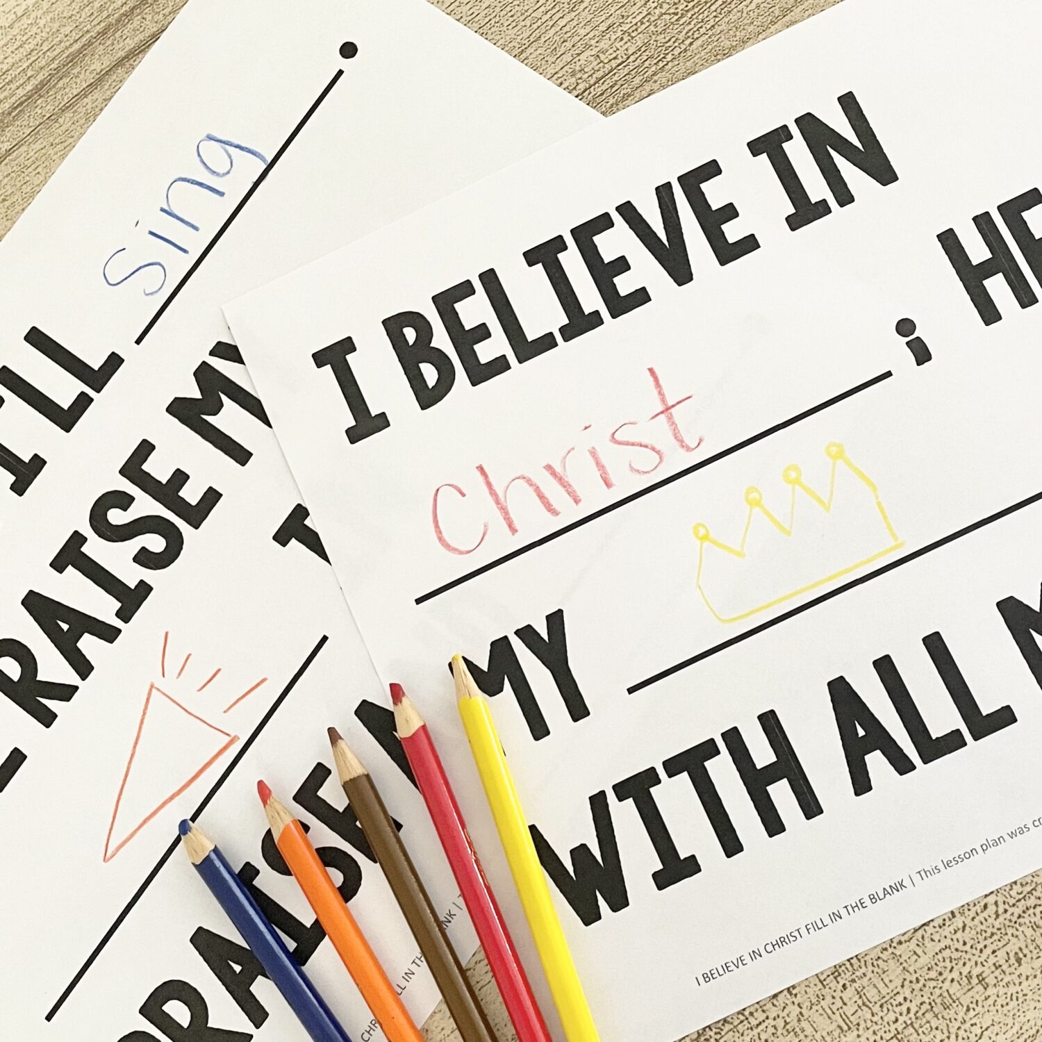 I Believe in Christ Fill in the Blank - Use this word representations idea and fill in missing lyrics using words or pictures with printable song helps for LDS Primary Music Leaders.