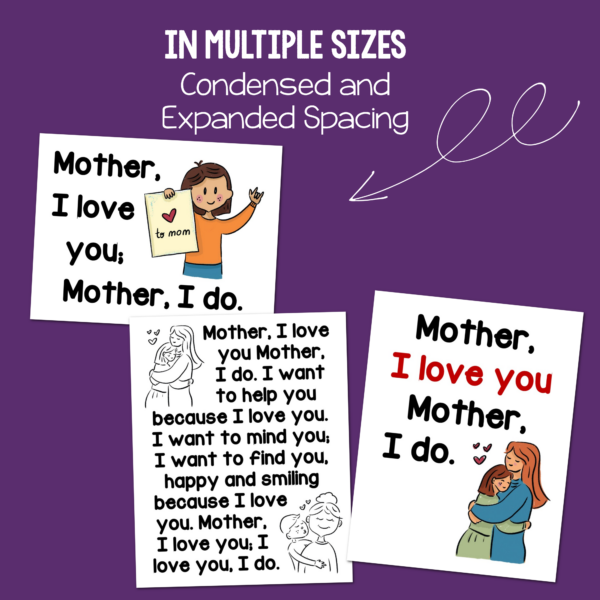 Shop Mother I Love You flip chart Multiple Print Sizes Printable