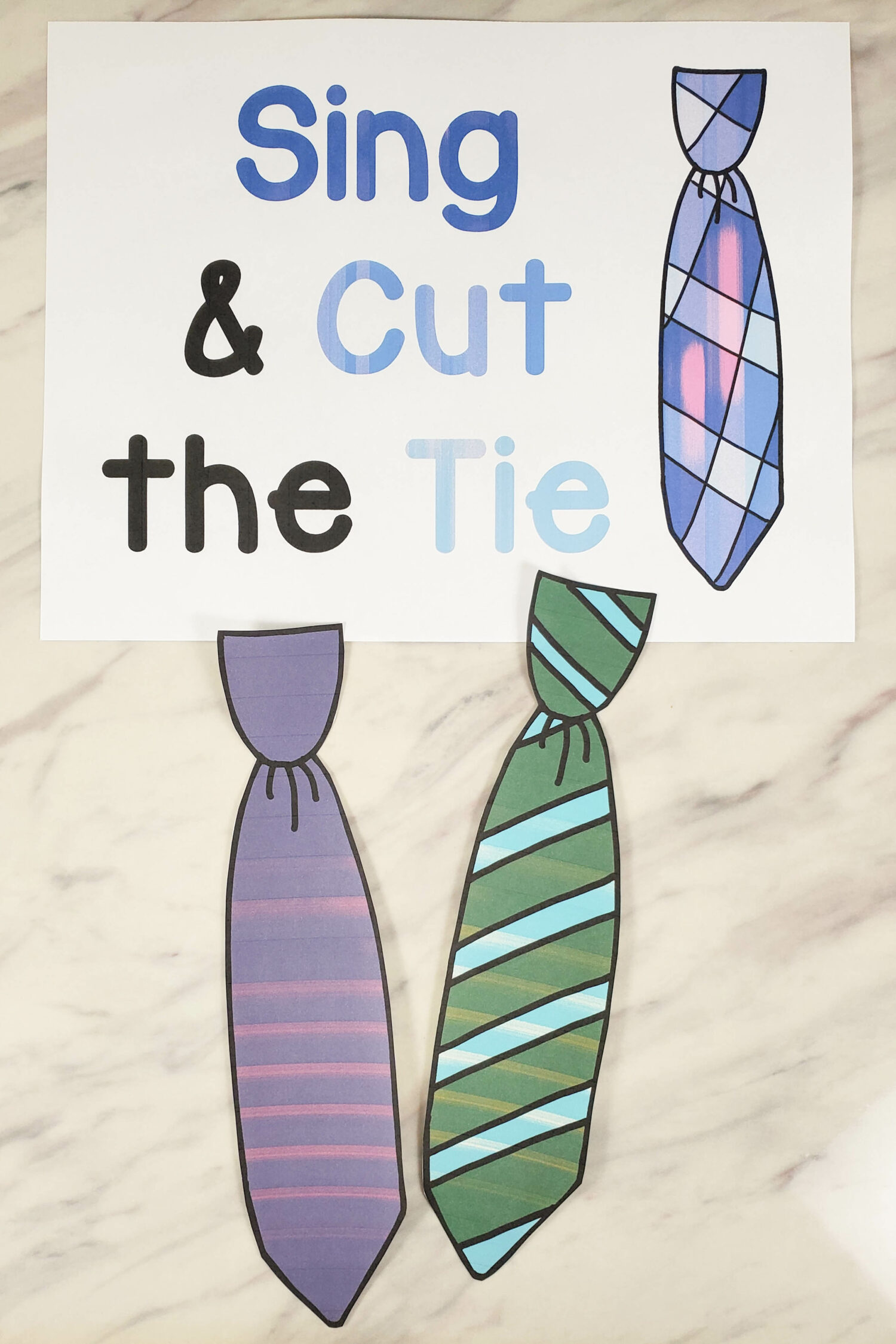 Cut the Tie Primary Program Song Review game and activity or perfect for a Father's Day singing time lesson plan! Cut up these adorable tie illustrations that coordinate with a song, plus ways to sing cards!