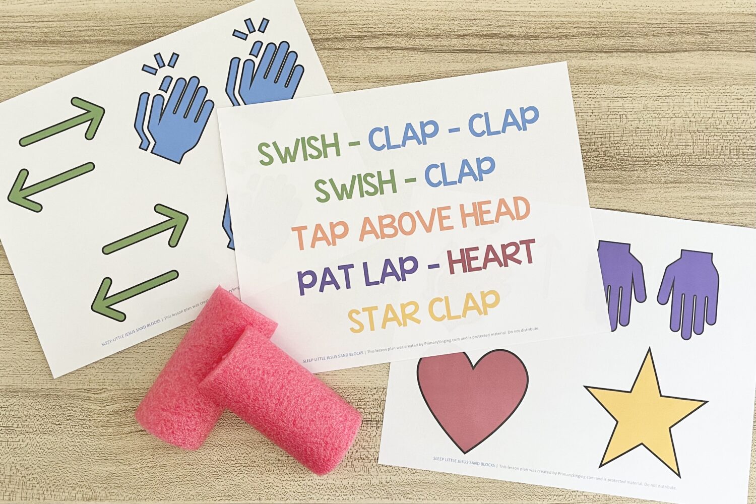 150+ Christmas Singing Time Ideas by Song! 29 Use this Sleep Little Jesus Sand Blocks living music singing time idea and learn this simple rhythm pattern to pair with this Christmas song. Includes printable song helps for LDS Primary Music Leaders.