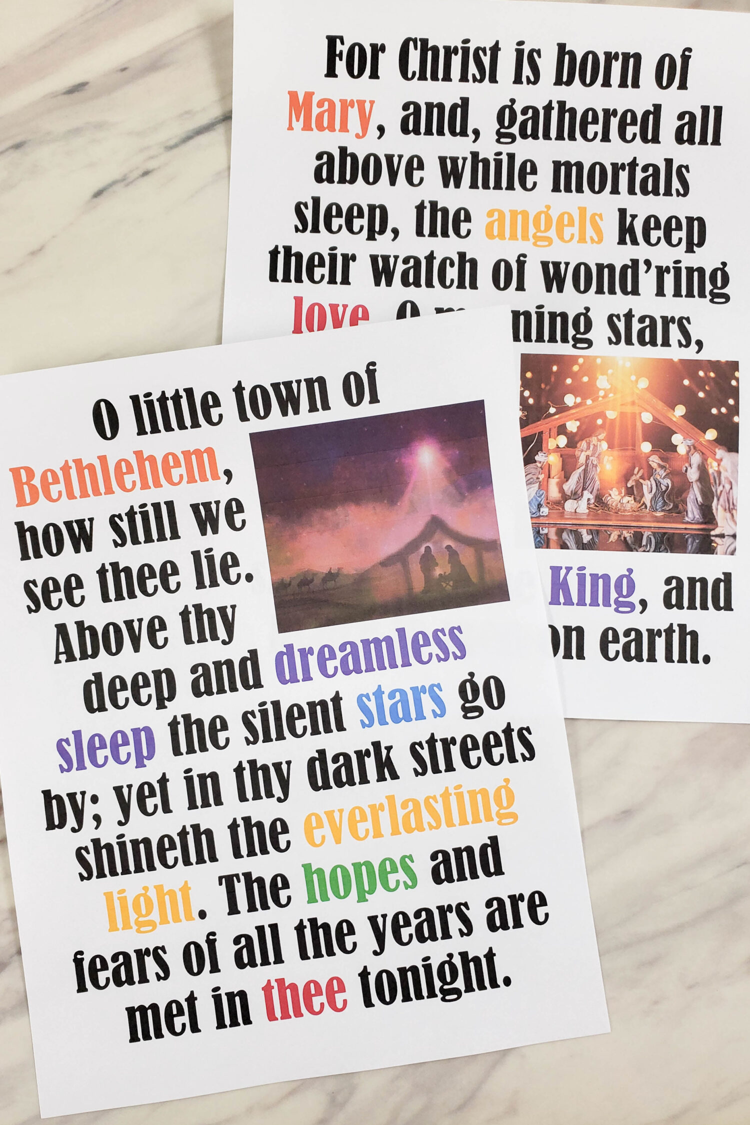 O Little Town of Bethlehem Photo Flip Chart Helpful visual aids for LDS Primary music leaders singing time song chart!