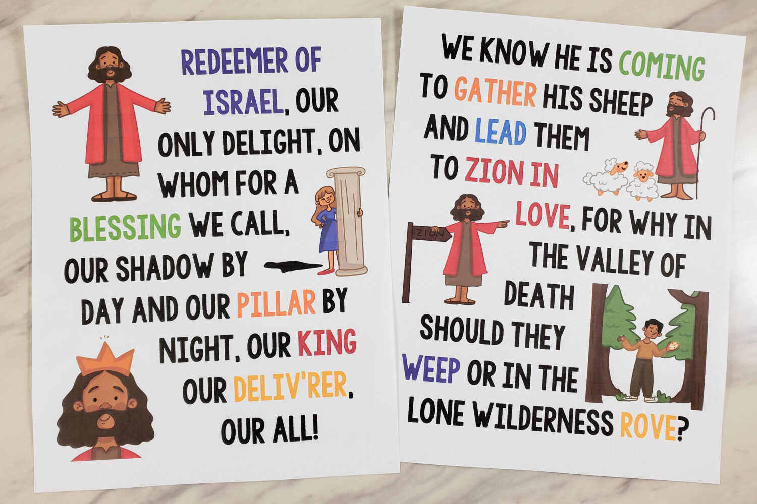 20 Redeemer of Israel Singing Time Ideas 3 Redeemer of Israel Flip Chart - Singing time helps with lyrics and custom illustrations to help you teach this hymn in Primary! For LDS Primary music leaders teaching this meaningful Primary song.