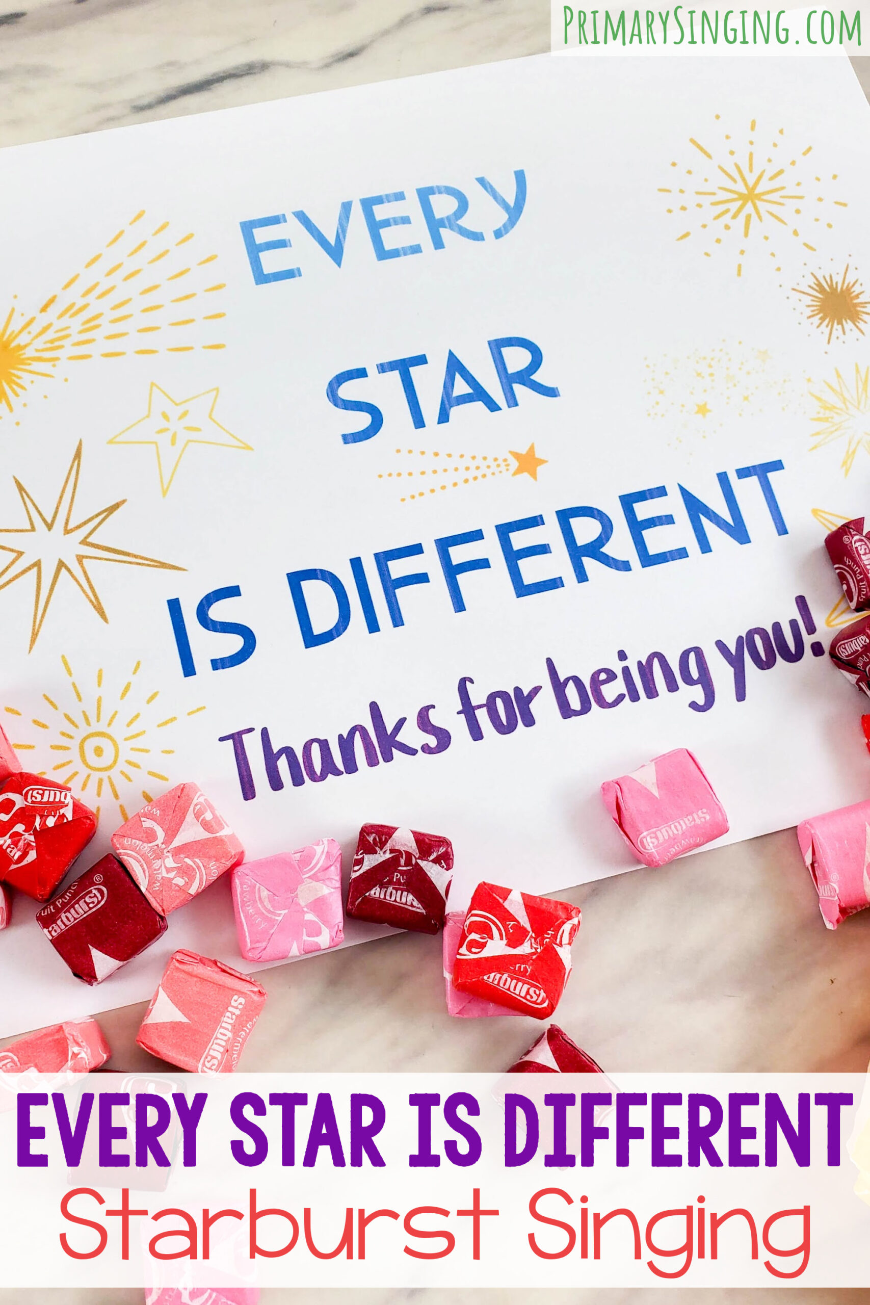 Every Star is Different Starburst Singing - Primary Singing