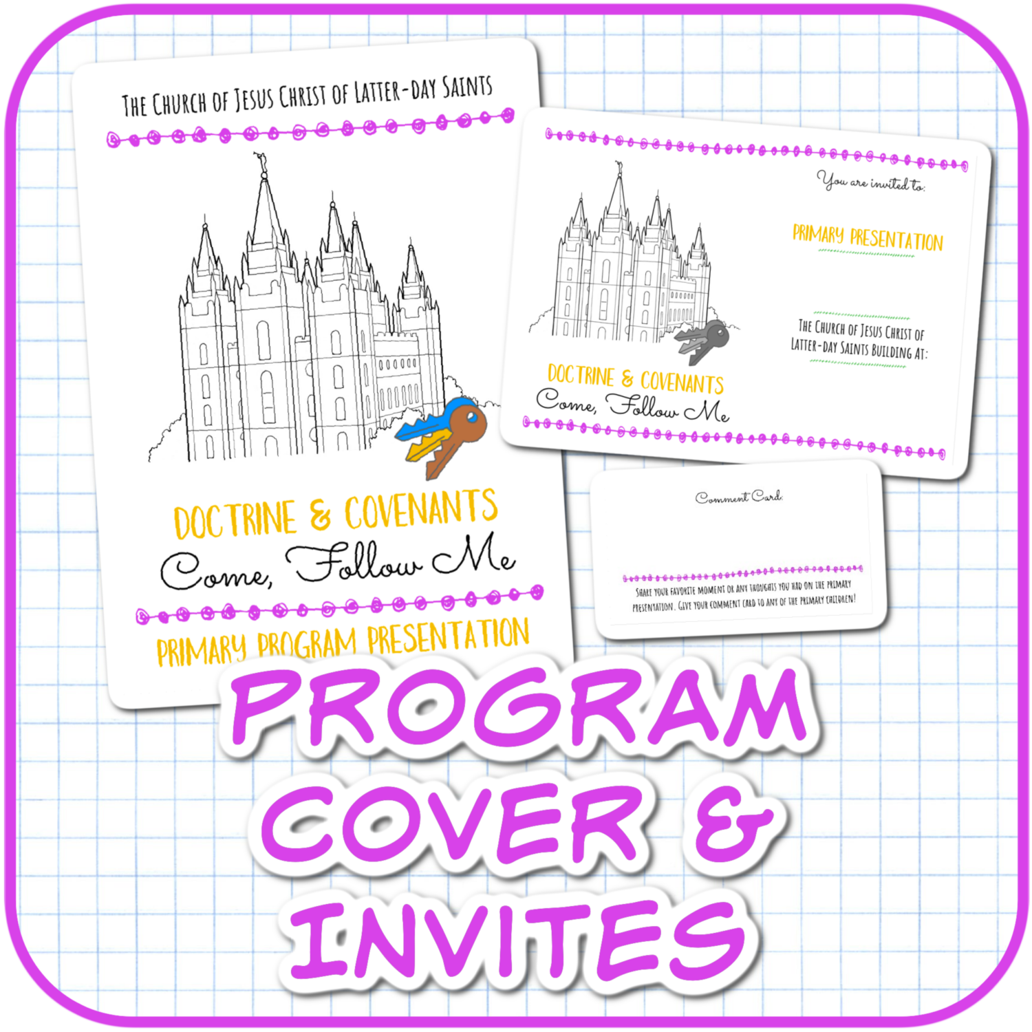 2025 Come, Follow Me Doctrine and Covenants LDS Primary Songs 7 D&C Program Cover & Invites