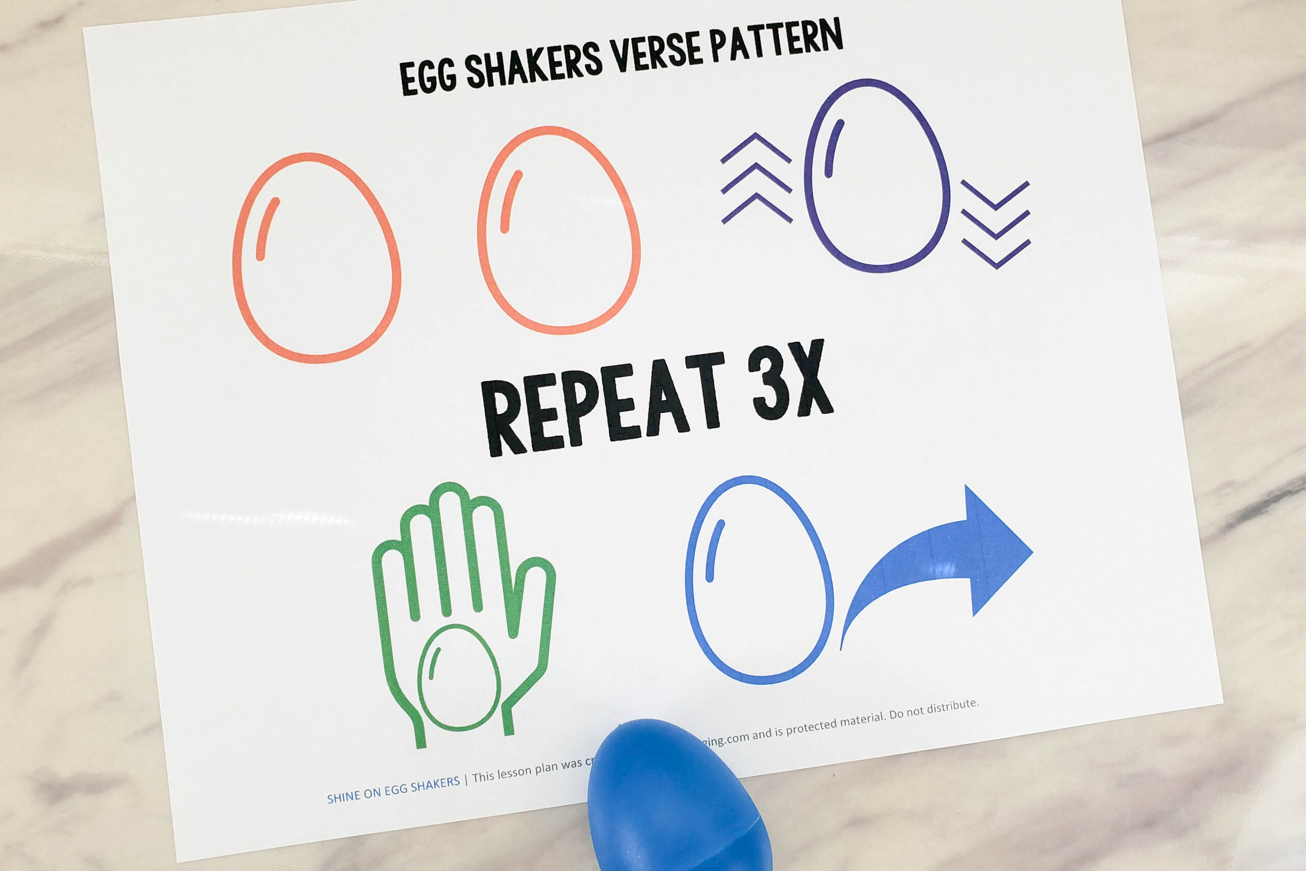Shine On Prophet's Words 9 Shine On Egg Shakers - Use this fun living music activity with an egg shaker pattern for the verse and chorus of this song with printable song helps for LDS Primary Music Leaders.