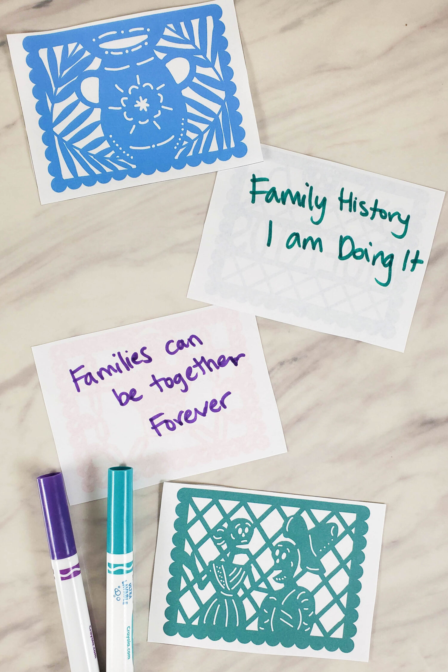 Día De Los Muertos Papel Picado Banners - Use these darling illustrated traditionally Mexican papel picado banners to help you pick a song to sing or way to sing in Singing Time, printable lesson plan for LDS Primary music leaders.