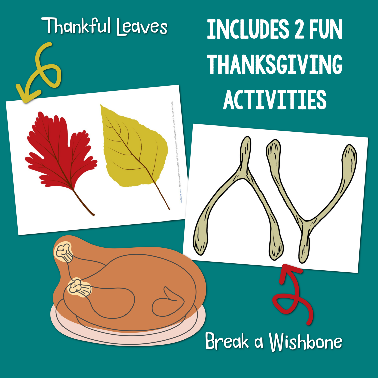 Shop: Thanksgiving Thankful Leaves & Wishbone - Primary Singing