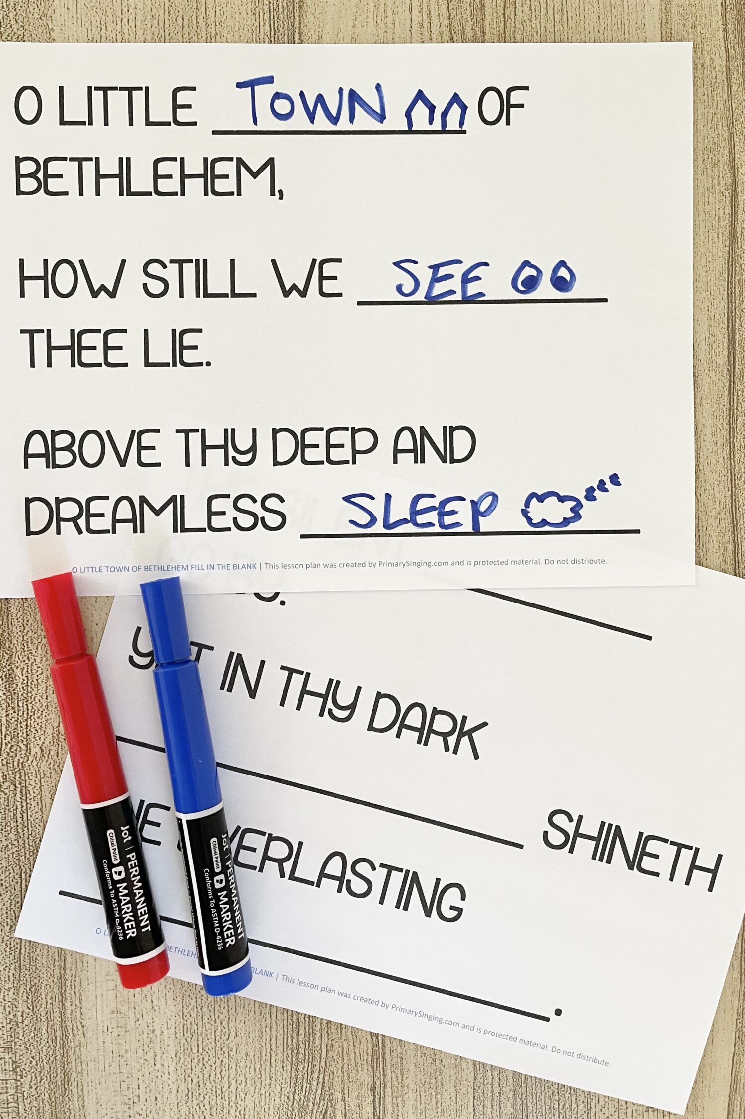 O Little Town of Bethlehem Fill in the Blank - Have some fun with this word representations activity and fill in each missing word blank with the correct song lyric as you review this Christmas song with printable song helps for LDS Primary Music Leaders.