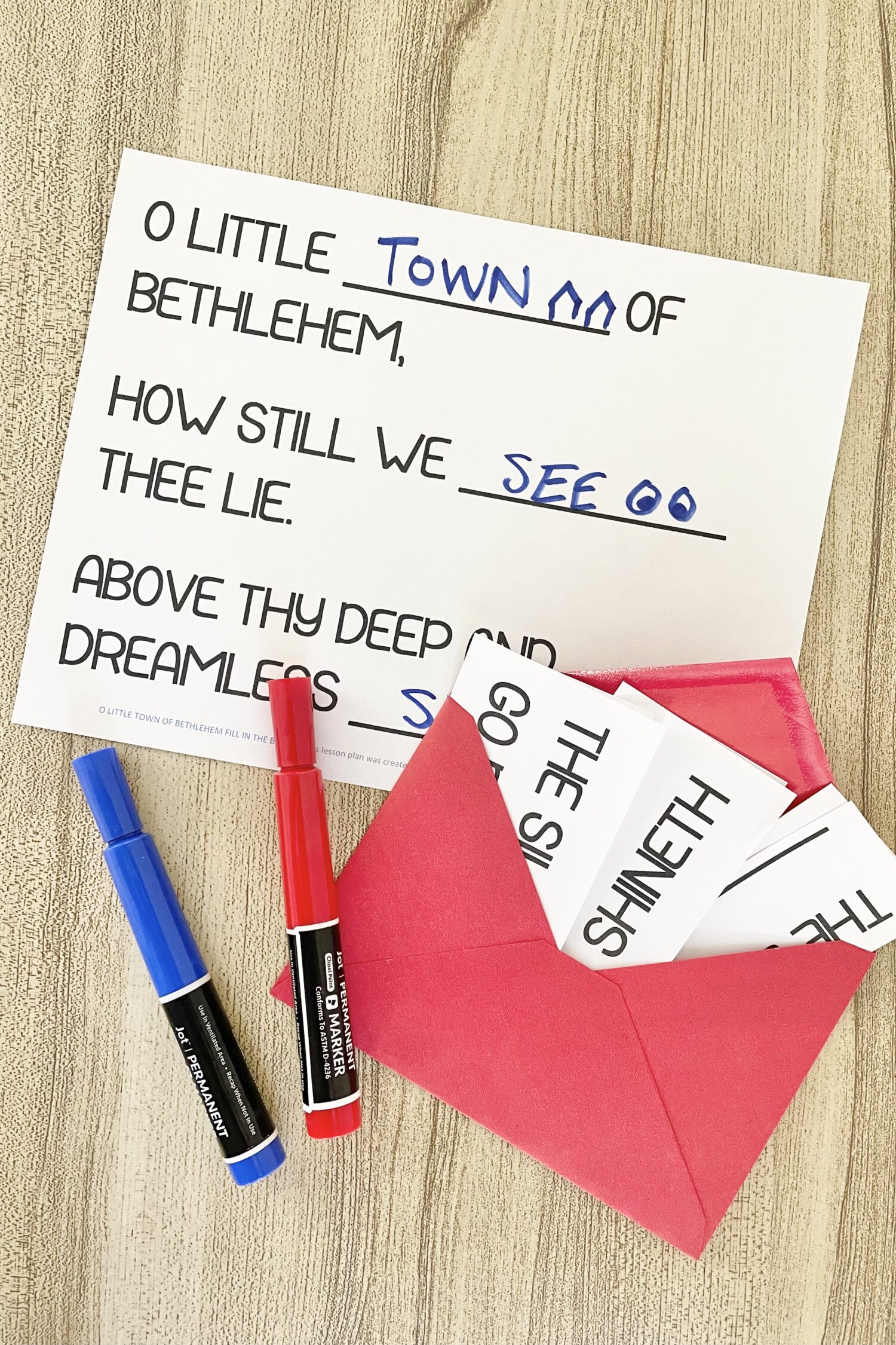 O Little Town of Bethlehem Fill in the Blank - Have some fun with this word representations activity and fill in each missing word blank with the correct song lyric as you review this Christmas song with printable song helps for LDS Primary Music Leaders.