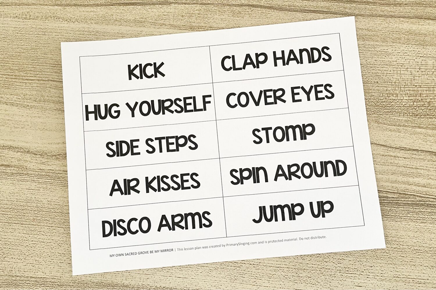 My Own Sacred Grove Be My Mirror 6 My Own Sacred Grove Be My Mirror - Use this simple movement activity and have the children mirror your actions as you review this song with printable song helps for LDS Primary Music Leaders.