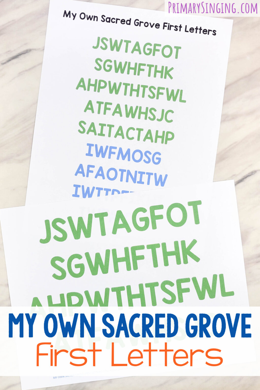 Groves Letters My Own Sacred Grove First Letters - Primary Singing