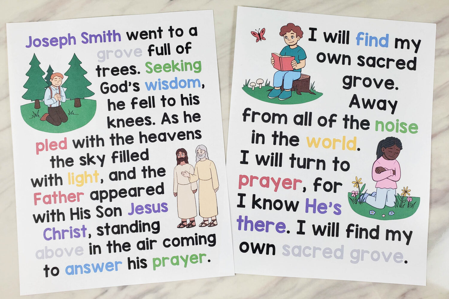 My Own Sacred Grove Flip Chart & Lyrics 8 My Own Sacred Grove Flip Chart for LDS Primary Music Leaders Singing Time Helps flipchart and visual aids illustrated song chart!