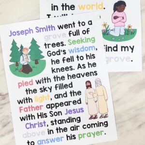 My Own Sacred Grove Flip Chart for LDS Primary Music Leaders Singing Time Helps flipchart and visual aids illustrated song chart!