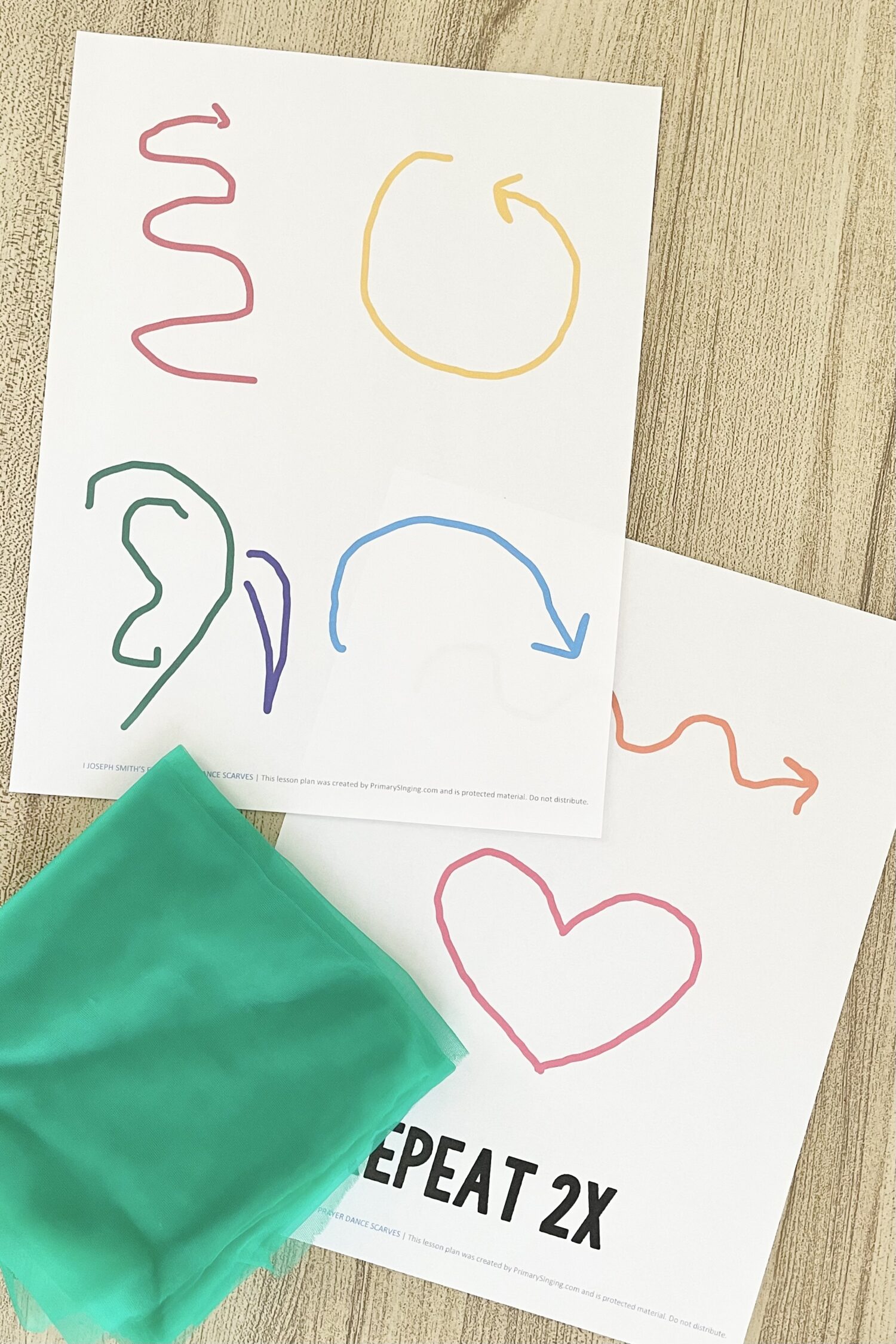 Joseph Smith's First Prayer Dance Scarves - Use this fun movement activity with actions for each line of the song with printable song helps for LDS Primary Music Leaders.