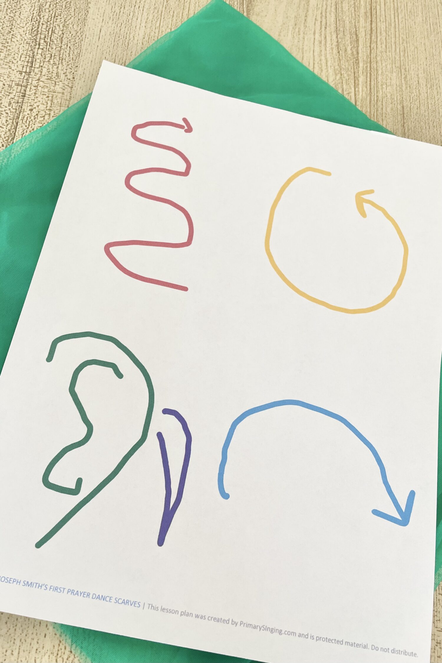Joseph Smith's First Prayer Dance Scarves - Use this fun movement activity with actions for each line of the song with printable song helps for LDS Primary Music Leaders.