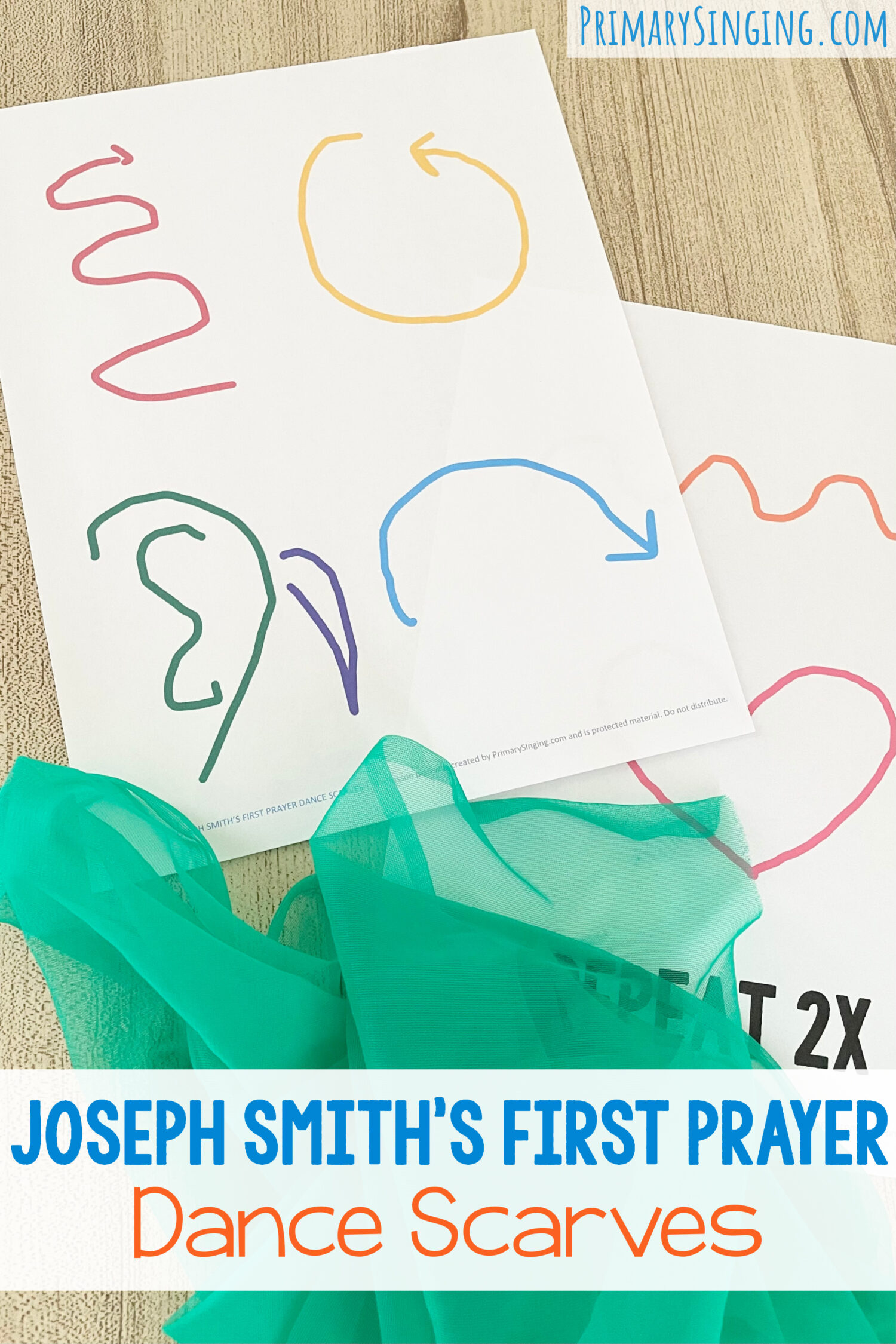 Joseph Smith's First Prayer Dance Scarves - Use this fun movement activity with actions for each line of the song with printable song helps for LDS Primary Music Leaders.