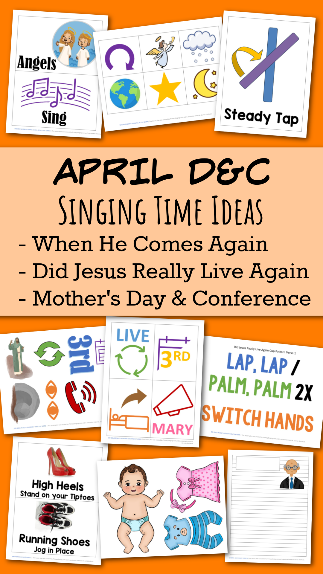 April Doctrine & Covenants Primary Songs List 1 April D&C Primary Songs - When He Comes Again and Did Jesus Really Live Again Teach either of these great LDS Primary songs during Singing Time or home Come Follow Me lessons. Song helps for Primary Music Leaders with teaching ideas and activities. Plus fun holiday ideas for Mother's Day and General Conference.