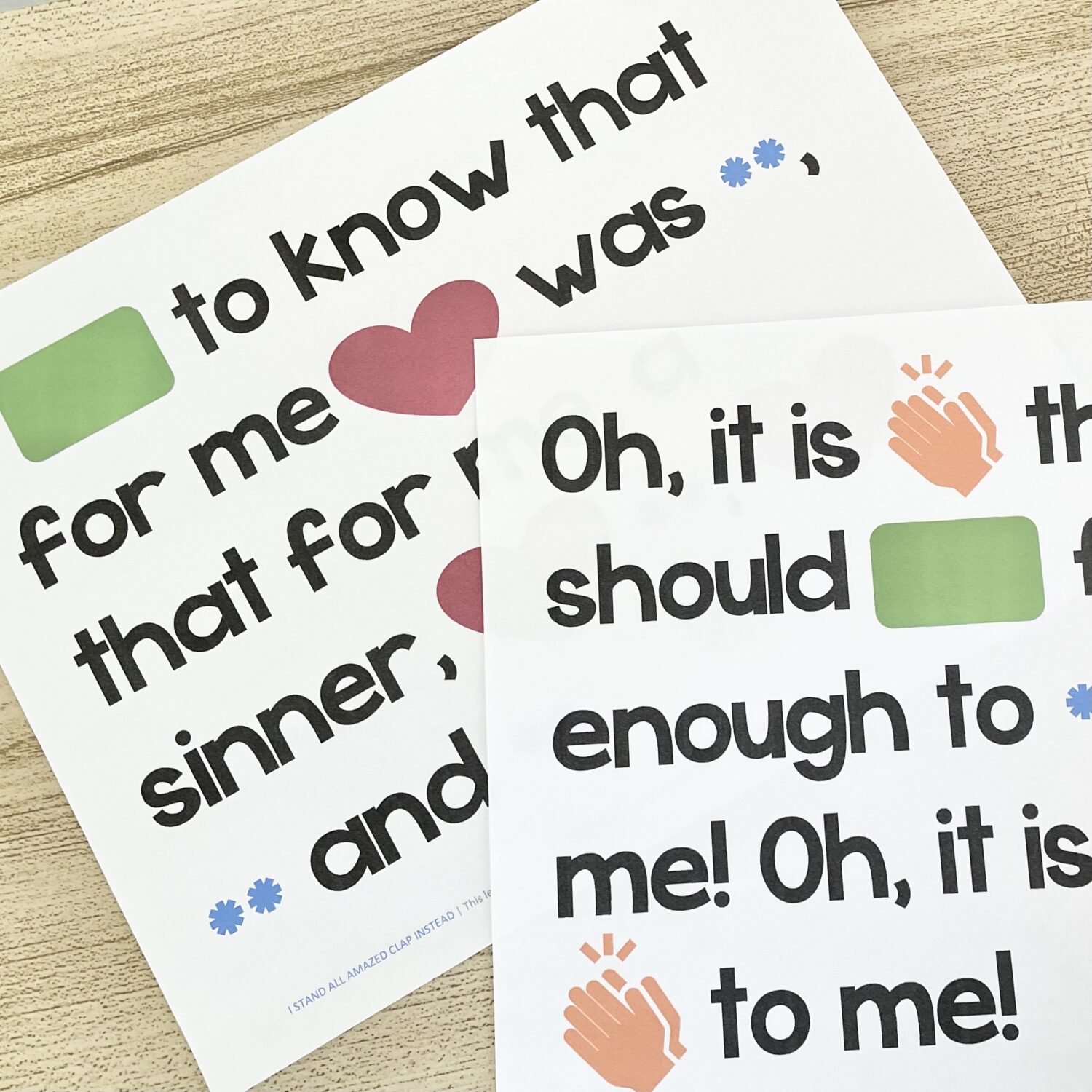 I Stand All Amazed Clap Instead - Replace key words in the song with fun actions as you review this hymn in primary! Includes printable song helps for LDS Primary Music Leaders.