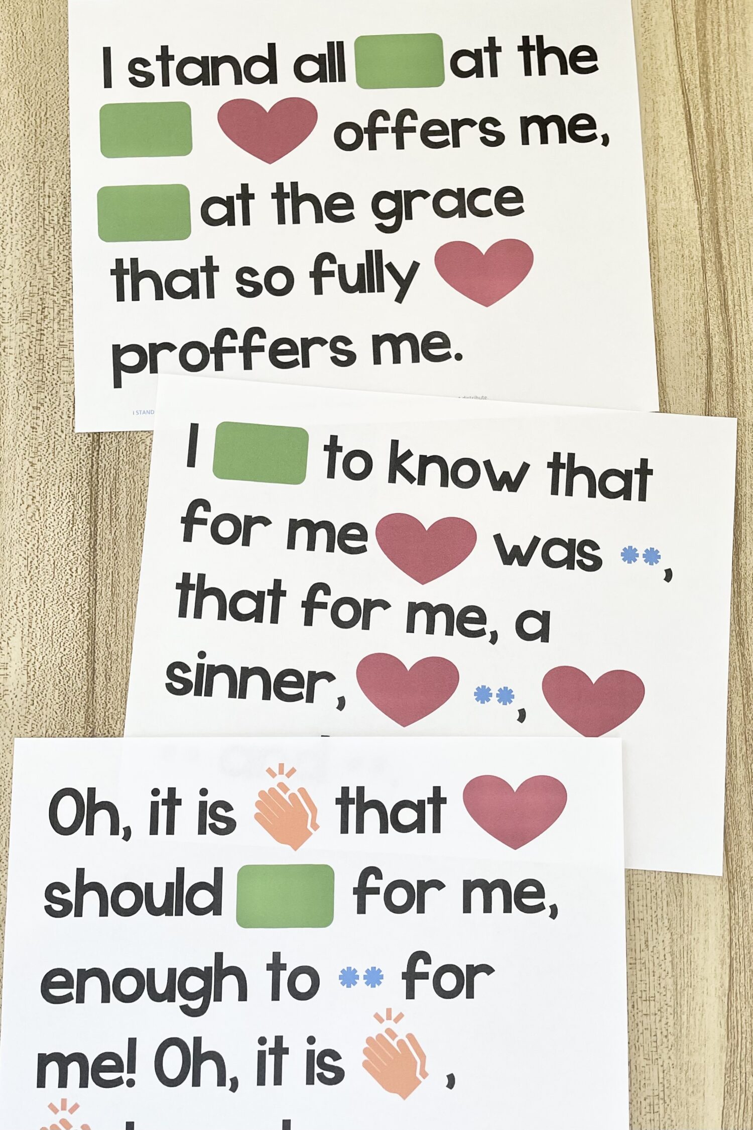 I Stand All Amazed Clap Instead - Replace key words in the song with fun actions as you review this hymn in primary! Includes printable song helps for LDS Primary Music Leaders.