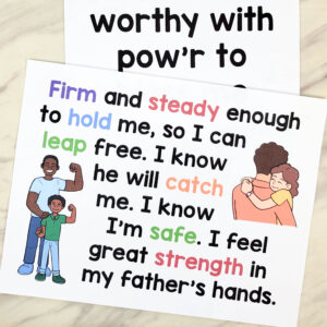 In My Father's Hands Flip Chart - Illustrated visual aids including lyrics with various formats including portrait, landscape, even a slideshow. Printable song chart for LDS Primary music leaders to help you teach this song in Singing Time.