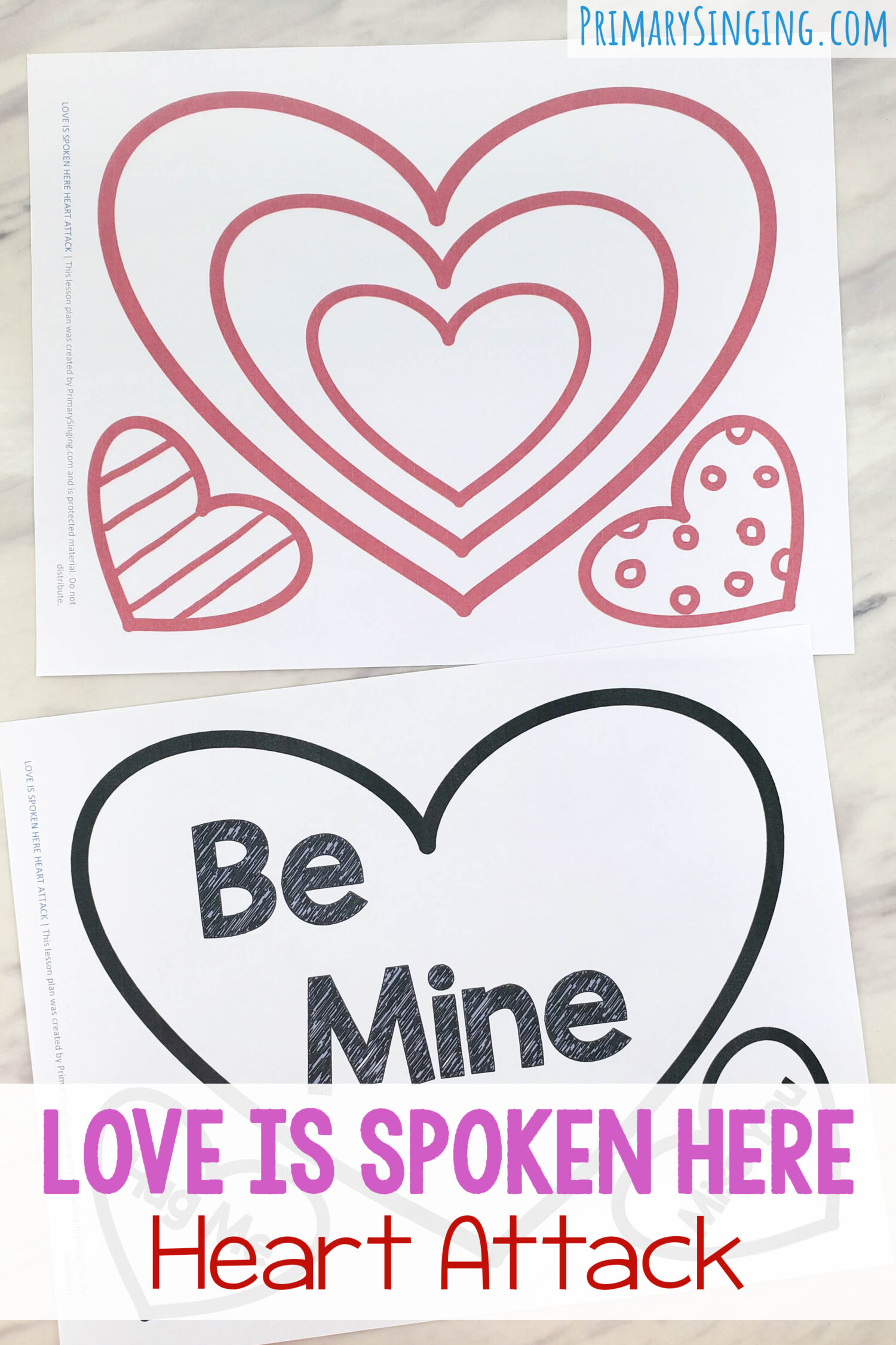 Love is Spoken Here Heart Attack 1 Love is Spoken Here Heart Attack fun singing time activity to teach this lovely song for Valentine's Day or Mother's Day or simply show how we can spread love in our families with this fun visual activity. Printable song helps for LDS Primary music leaders.