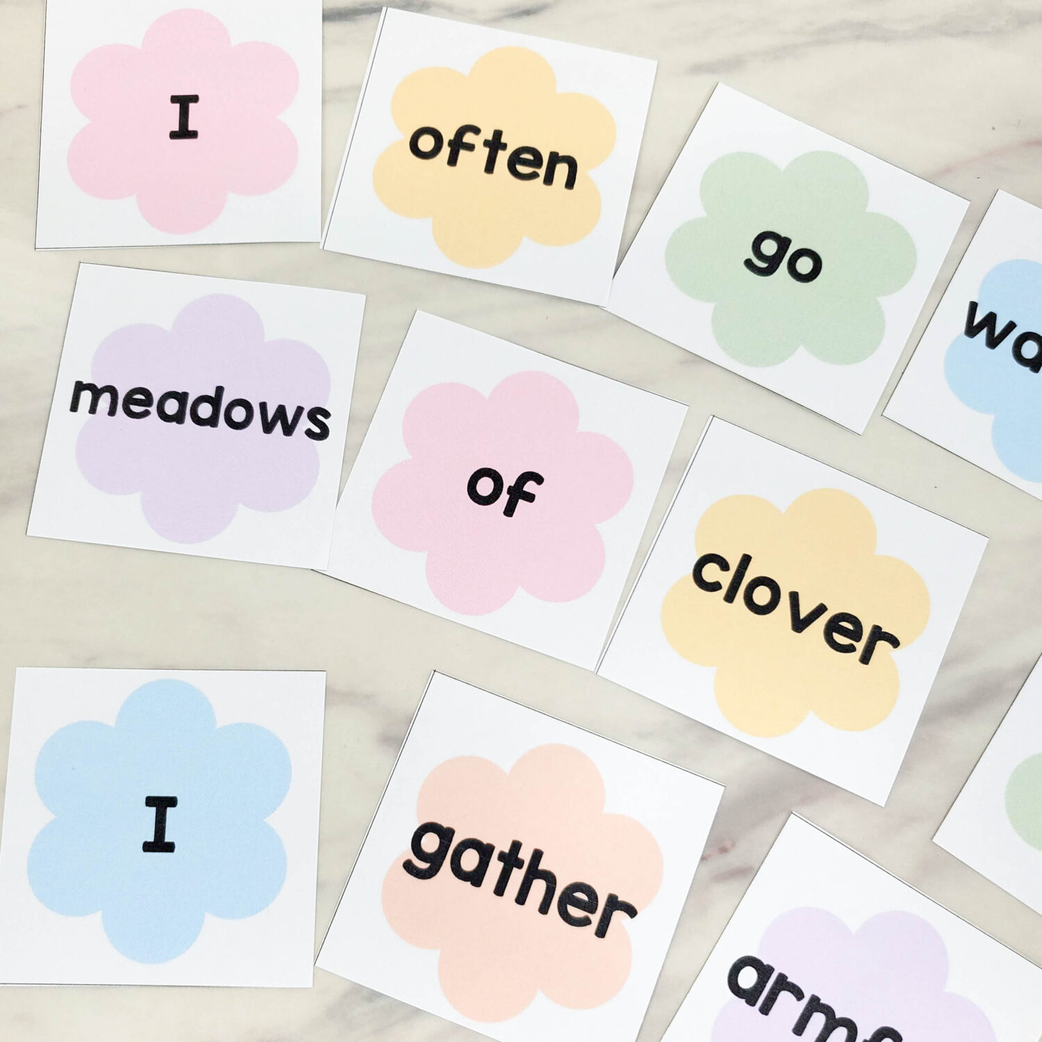 20 Mother's Day Singing Time Ideas 12 I Often Go Walking Meadow of Flowers singing time game to arrange the lyrics or learn the song line or word by word. Fun printable with lesson plan for LDS primary music leaders.