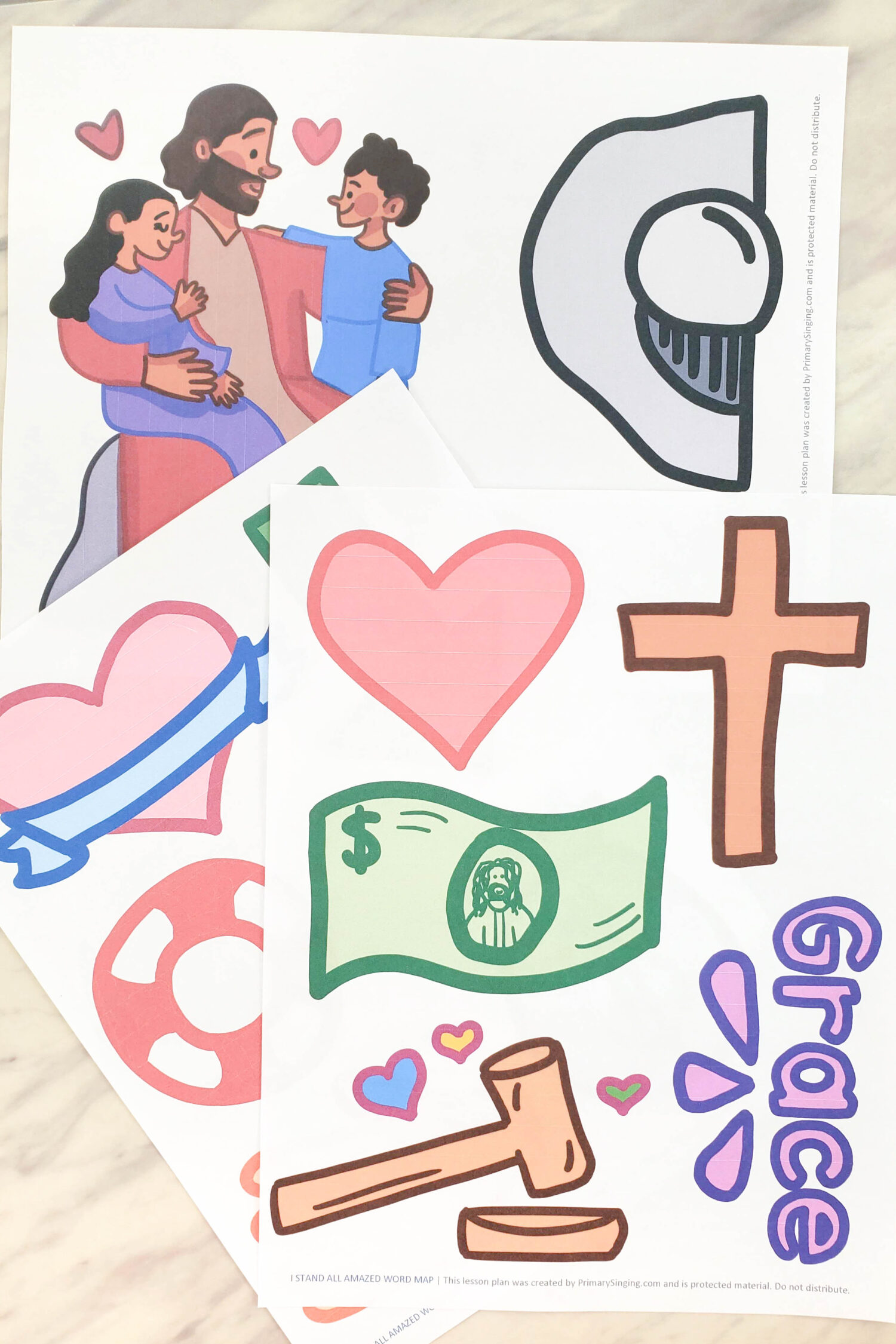 I Stand All Amazed Word Map visual singing time idea! Show all the different ways this song talks about of things that Jesus does to show us he loves us. Printable song helps for LDS Primary music leaders.